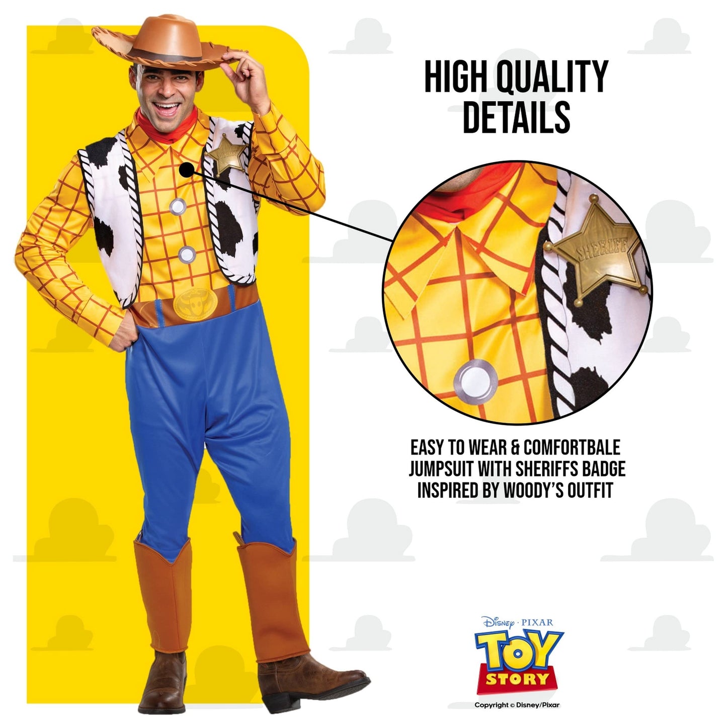 Disney Official Classic Toy Story Woody Costume Adult - Cowboy