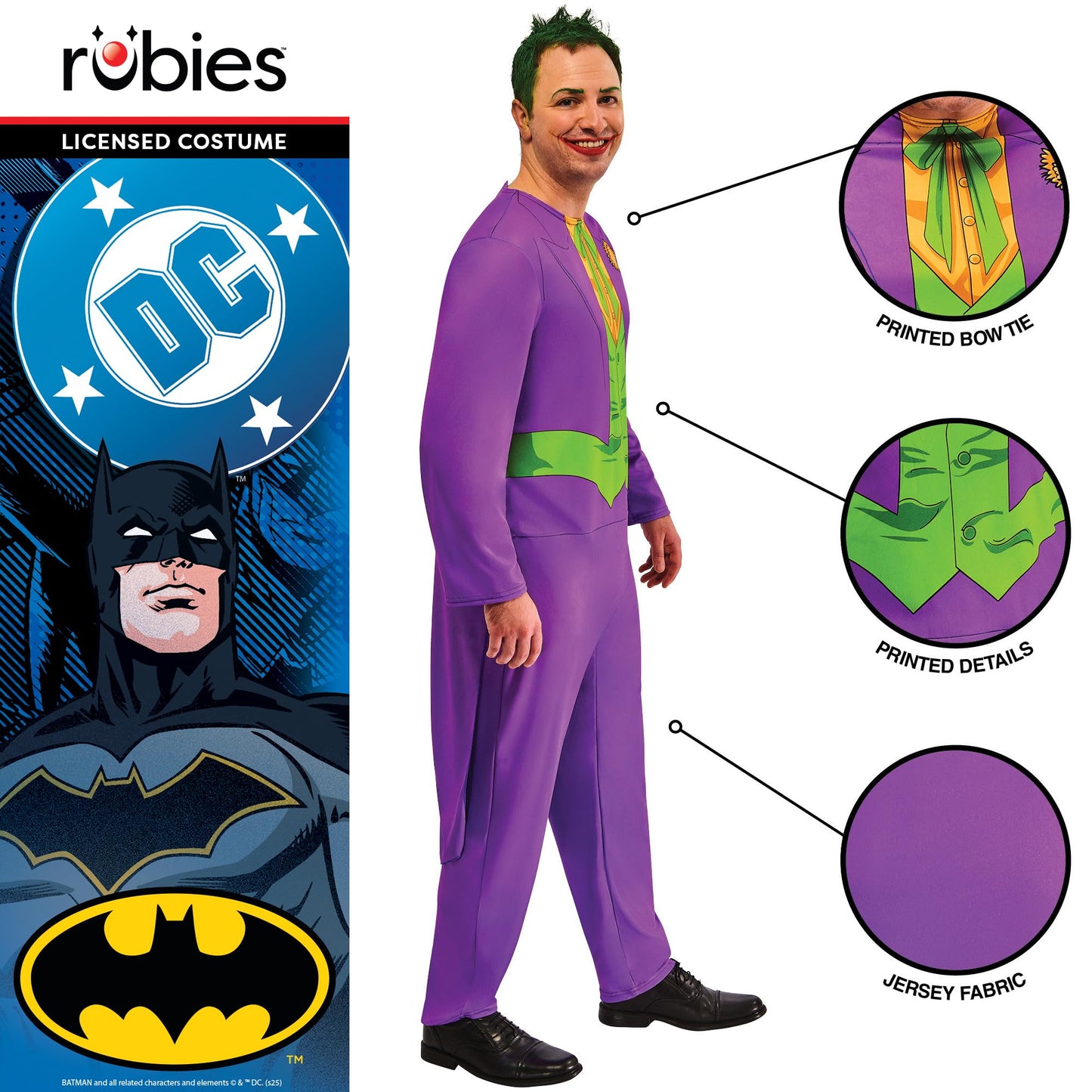 Rubies Official WB Joker Costume, Adults Fancy Dress, Size Large Halloween