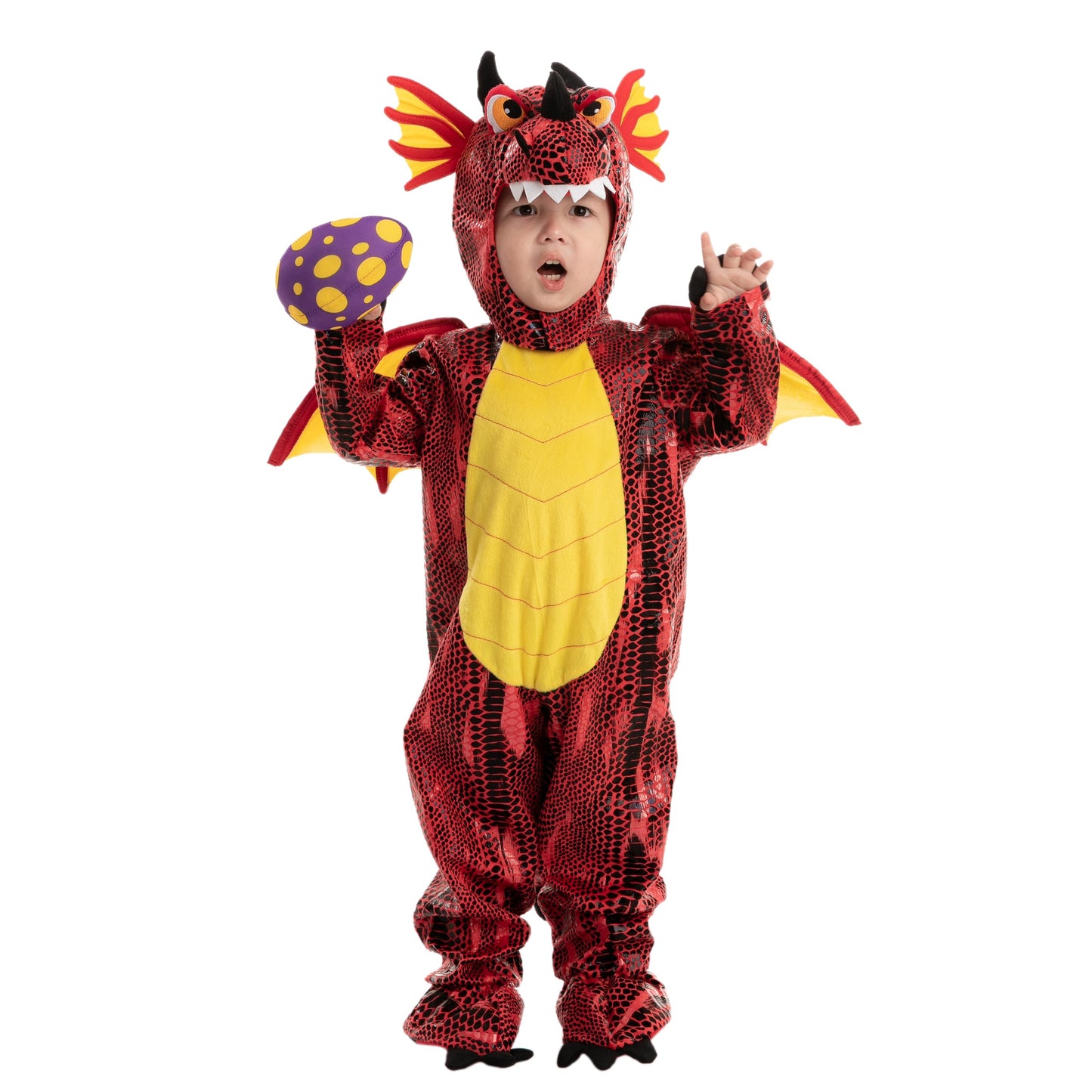 Spooktacular Creations Child Dragon Costume for Halloween Trick or Treating Dinosaur Dress-up Role Playing (Red)