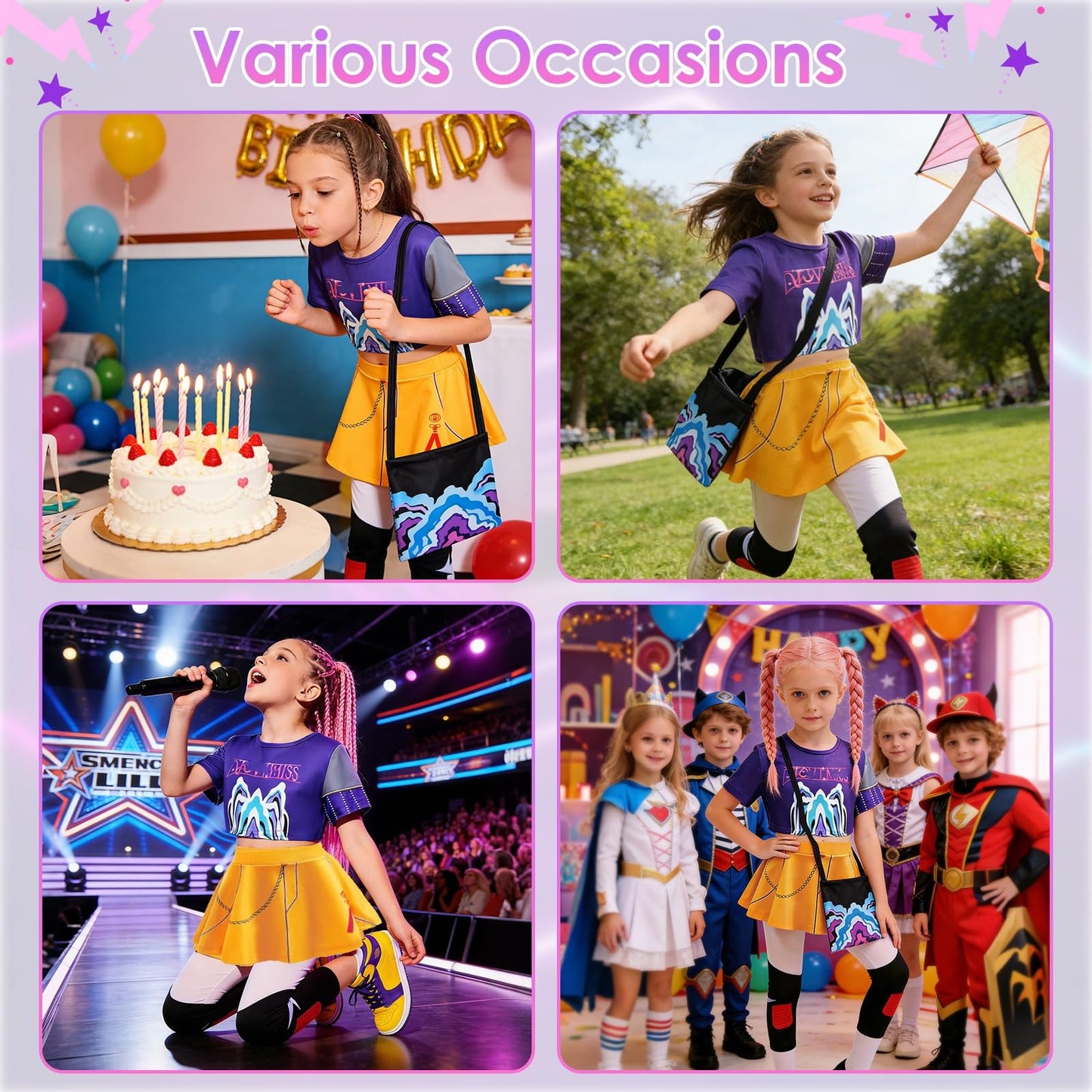 Costume for Girls Kids Outfit- K Pop Costume Anime Movie Pop Singer