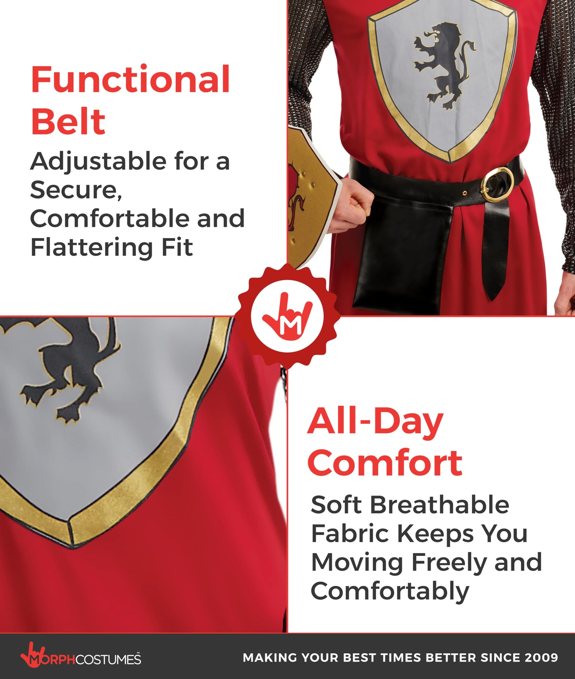 Knight Costume Adult Halloween Costume for Men - Medieval Armor (image 3)
