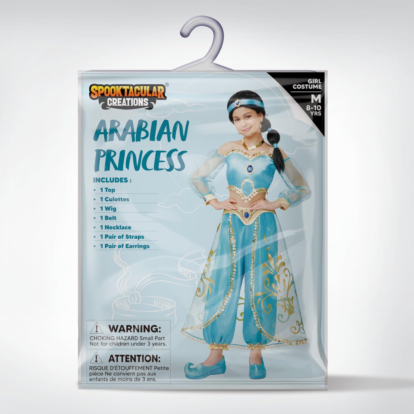 Spooktacular Creations Kids Costumes for Girls, Arabian Princess Costume, Girls Halloween Costume for Role Play Cosplay Parties-M