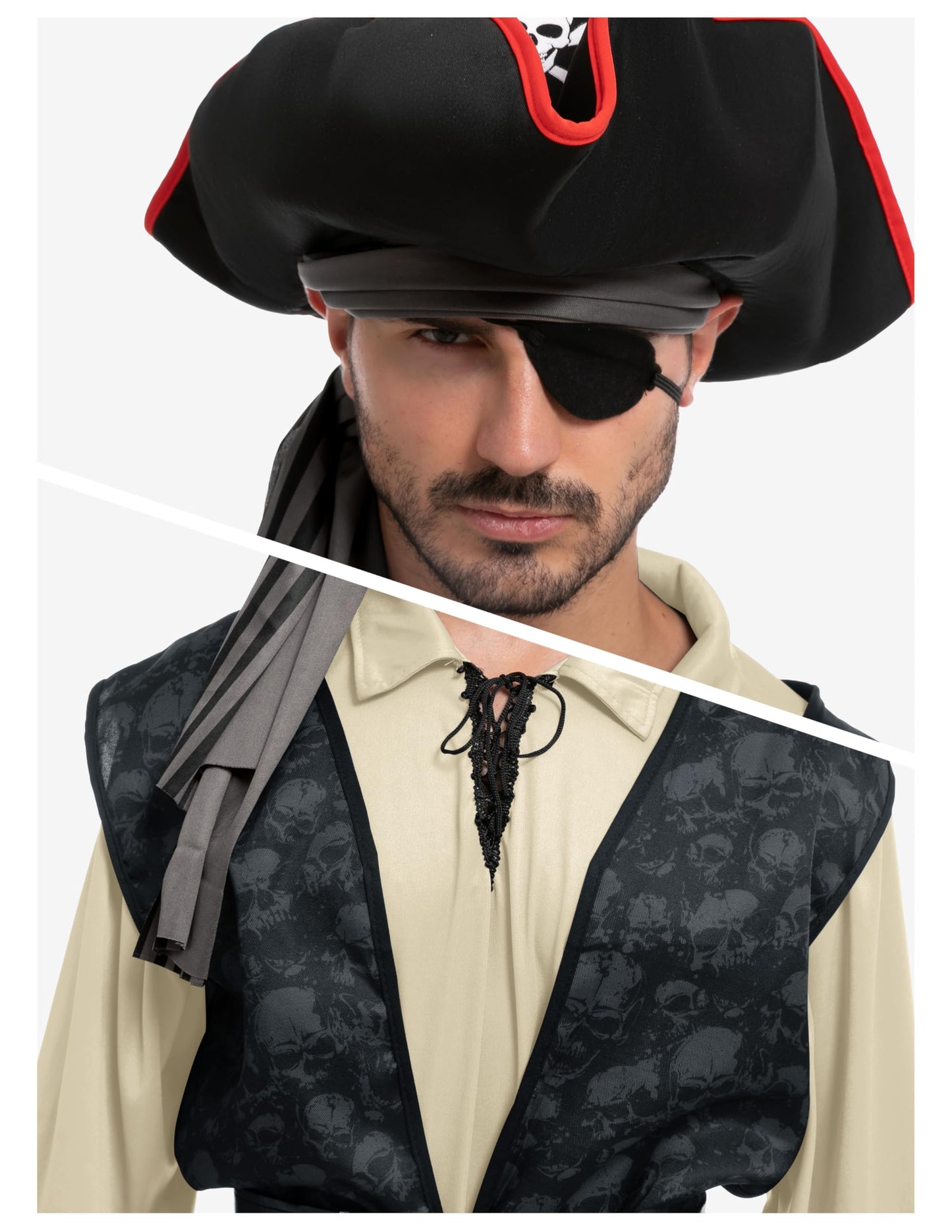 Adult Men Beige Pirate Costume for Halloween - Costume Party