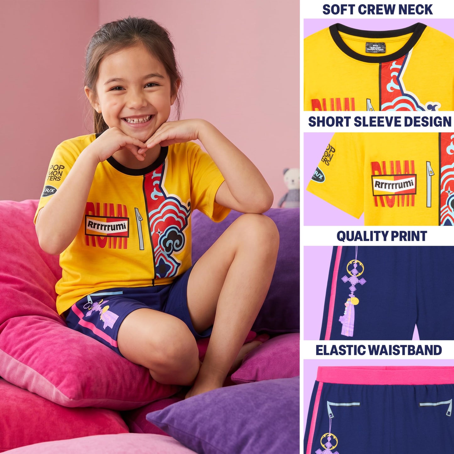 KPop Demon Hunters Girls Pyjamas Set Yrs - Pjs Short Sleeve Top