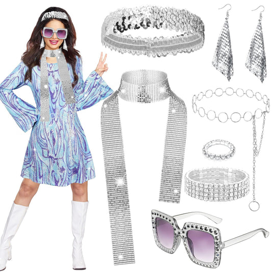 1970s Disco Costume Set for Women - 70s Shine Disco Fancy Dress