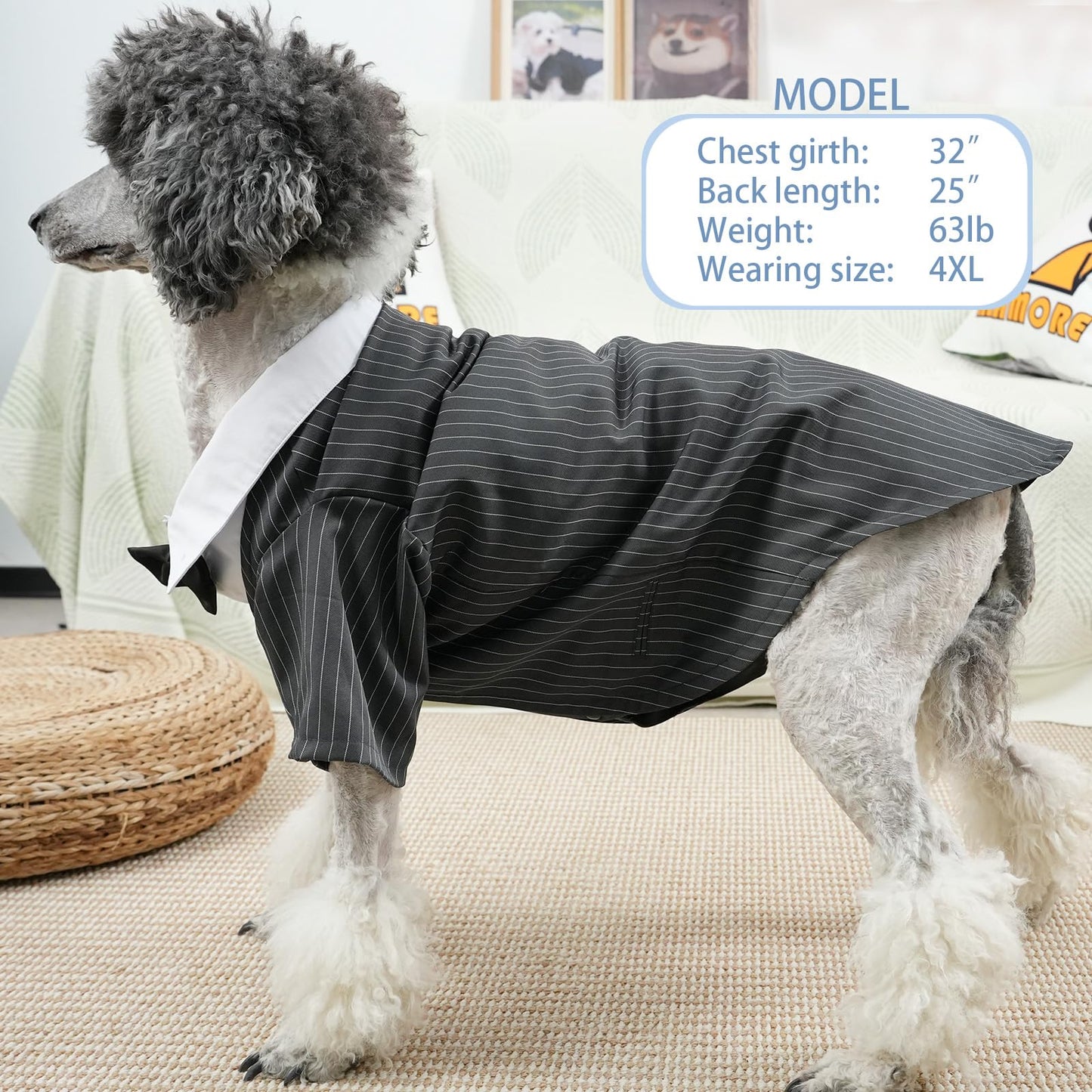 Dog Tuxedo Suit - Formal Pet Shirt Costume Wedding Attire