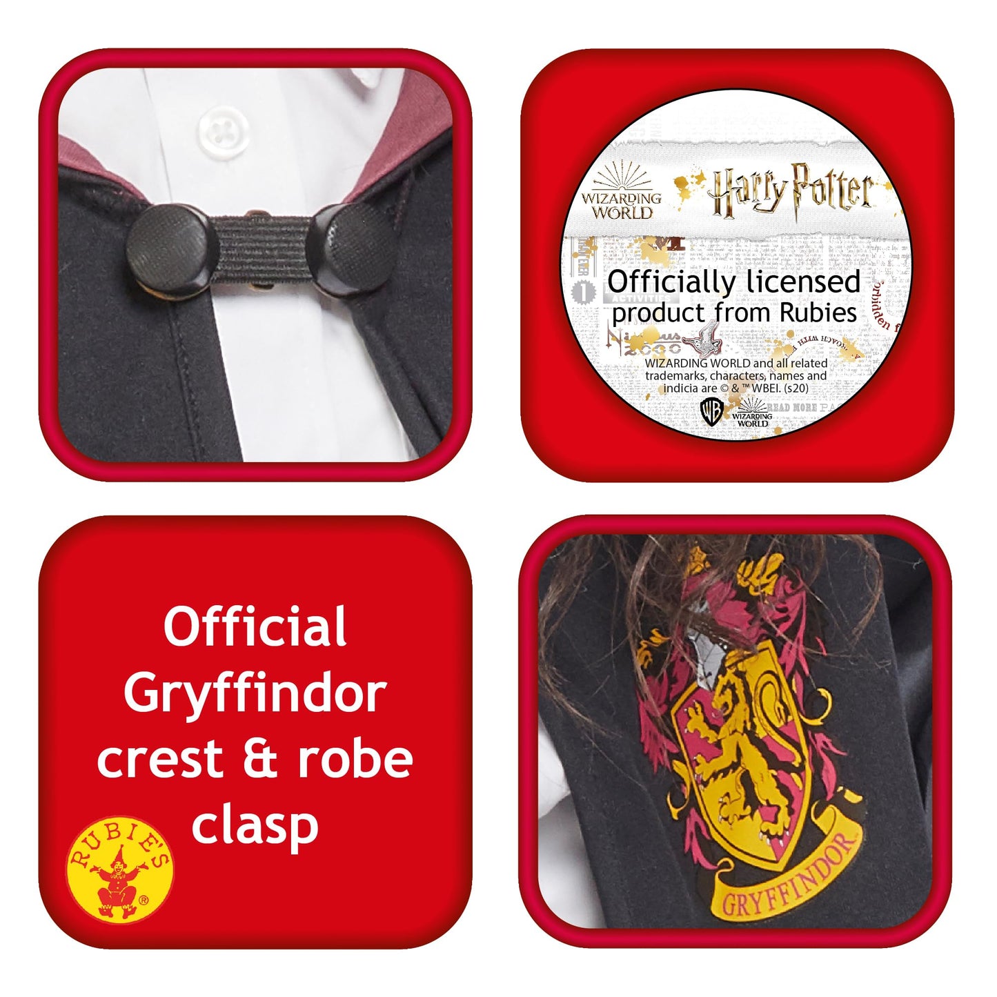 Rubies Official Harry Potter Gryffindor Classic Robe Costume, Childs Size Age 9-10 Years Halloween