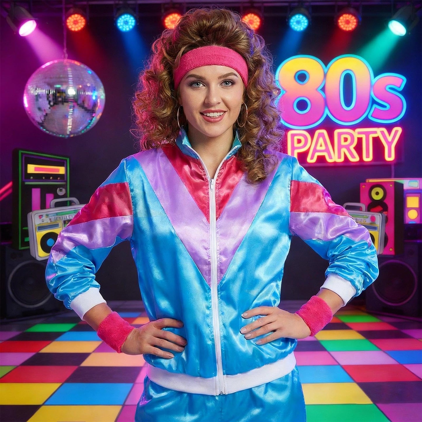 80s 90s Retro Shell Suit Tracksuit Set - Height of Fashion 4-Piece (image 4)