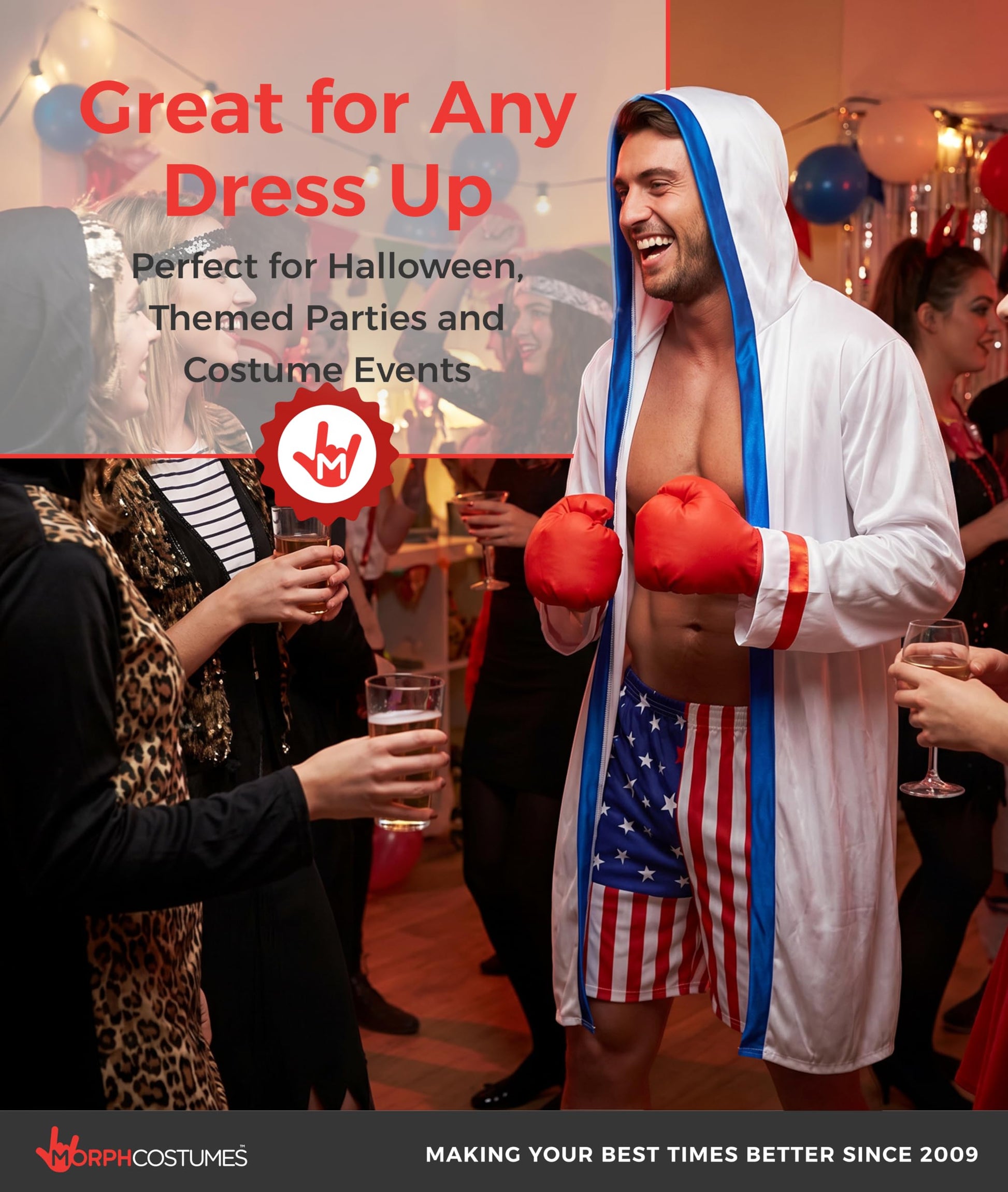 Boxing Robe Costume for Men - Boxer Halloween Costume - Boxing (image 5)