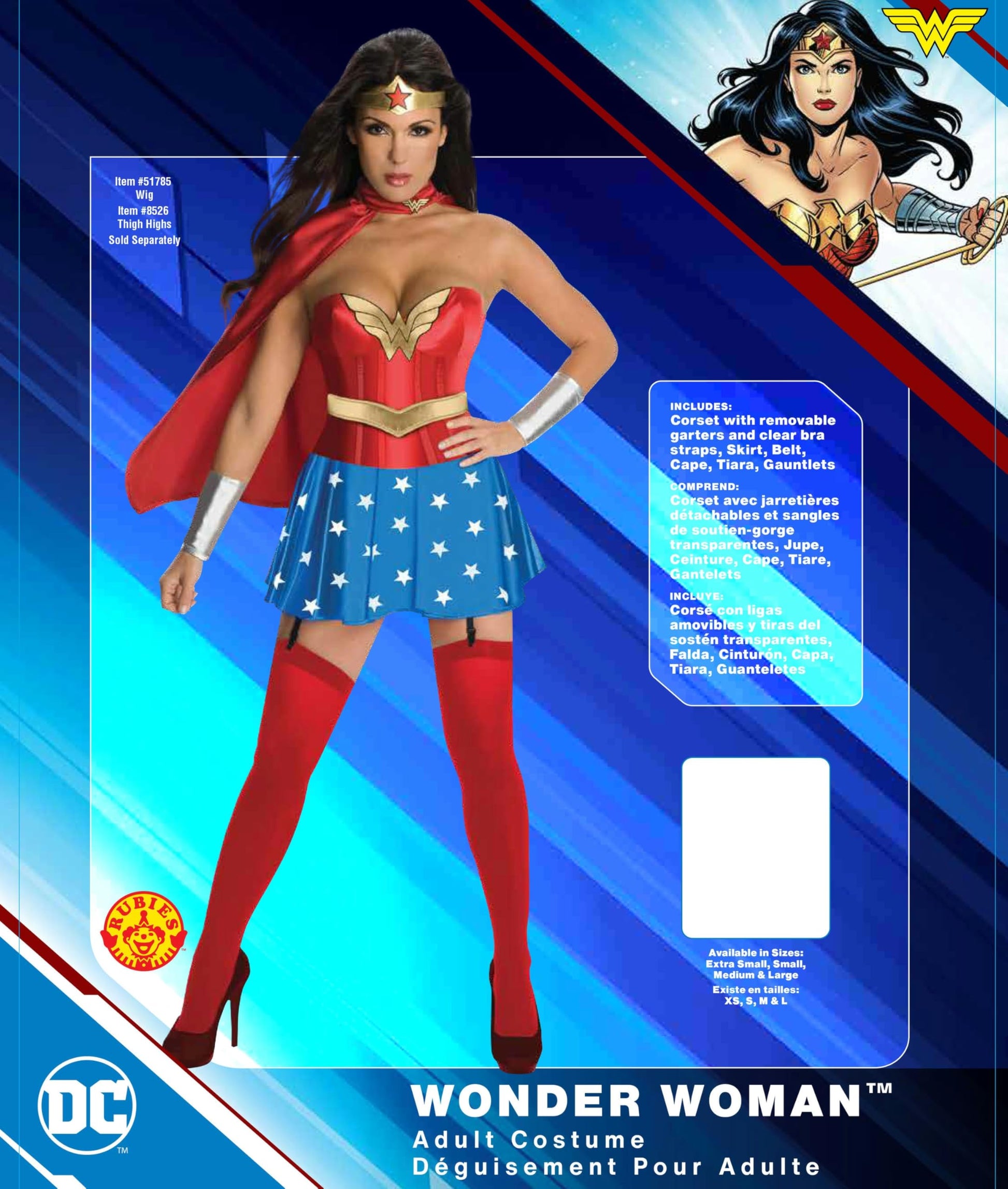 Official Ladies Wonder Woman Corset Adult Costume - Halloween (image 4)