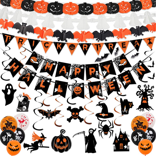 Halloween Decorations Reusable Indoor Set - Happy Halloween Banner
