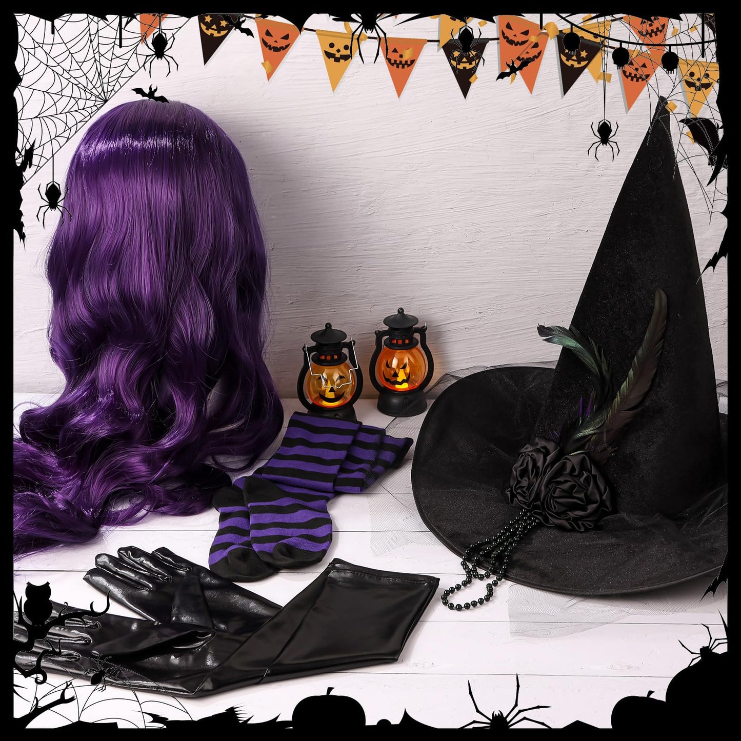 Witch Costume Accessories Set for Adult Women - 5-Piece Kit (image 4)