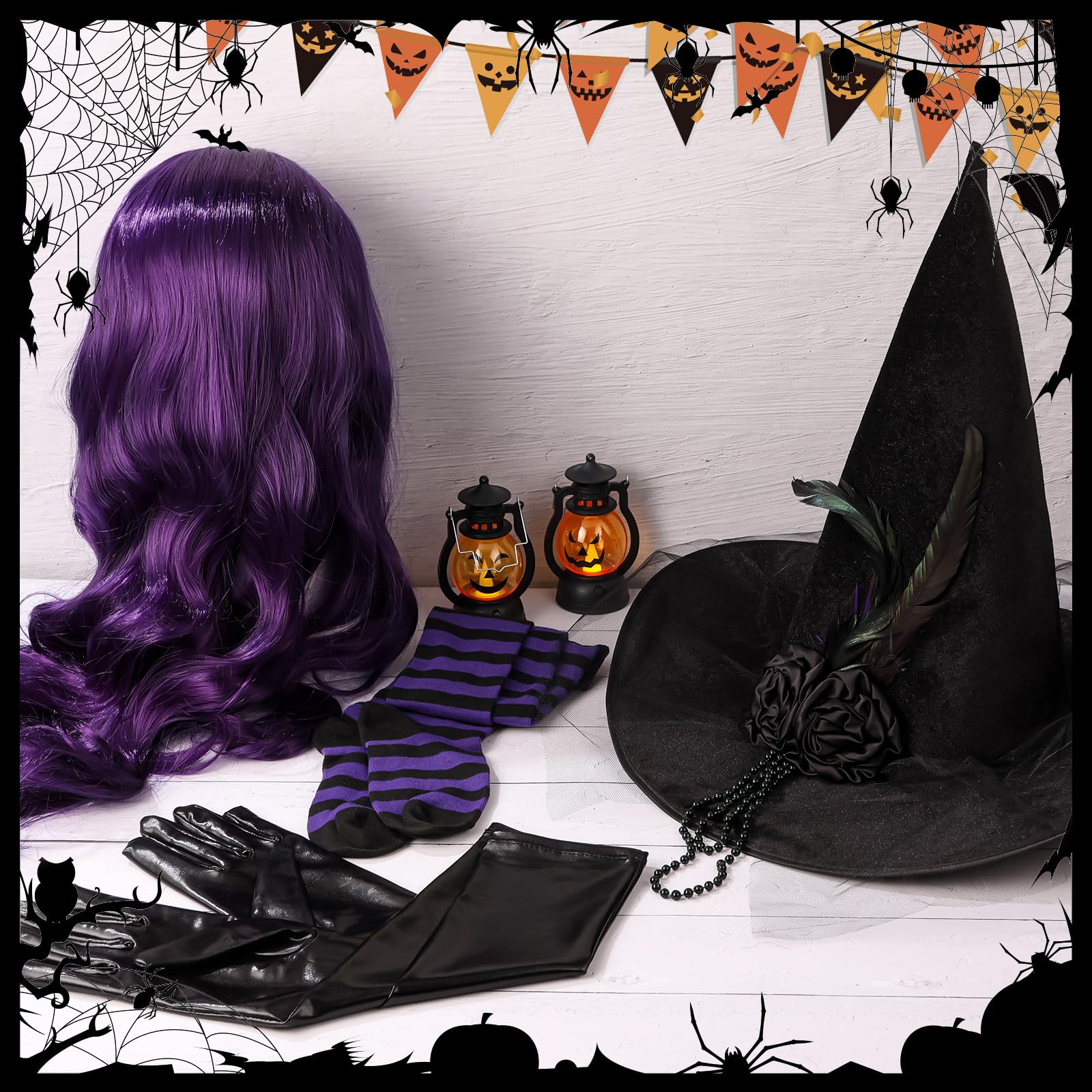 Witch Costume Accessories Set for Adult Women - 5-Piece Kit (image 4)