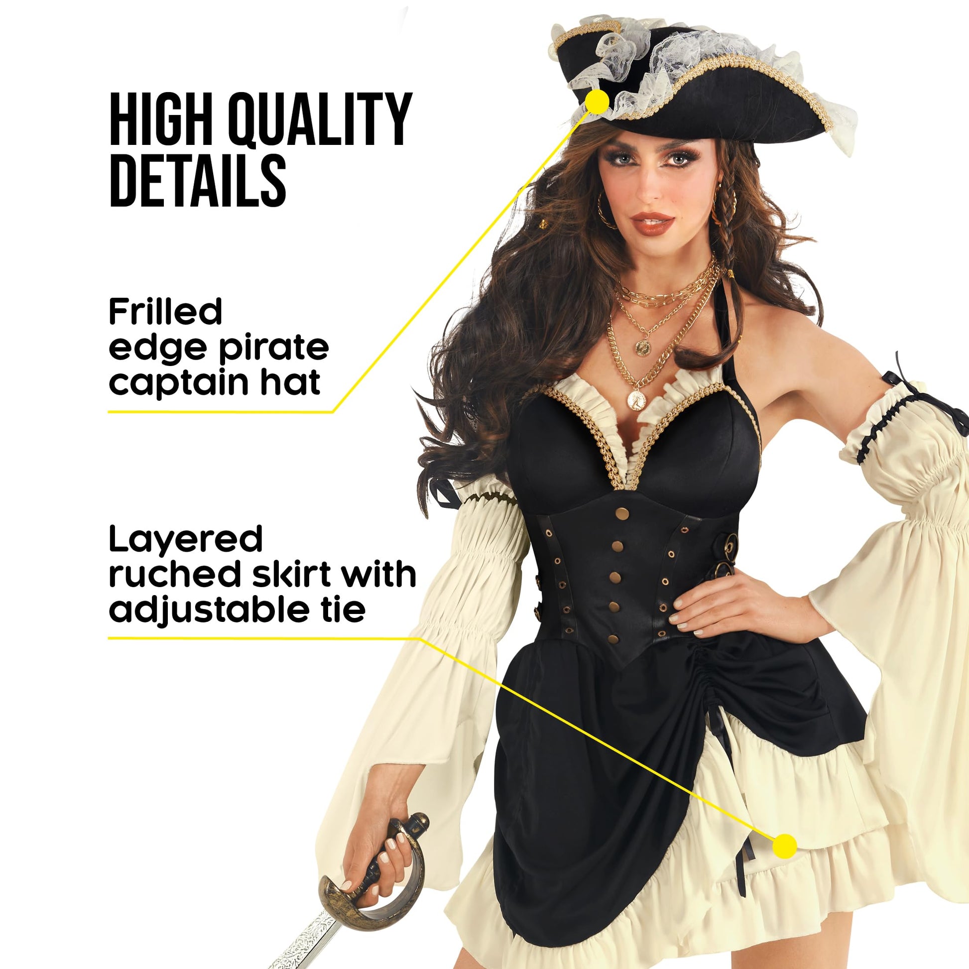 Pirate Costume Adult Women - Womens Pirates Costume - Pirate Dress (image 8)