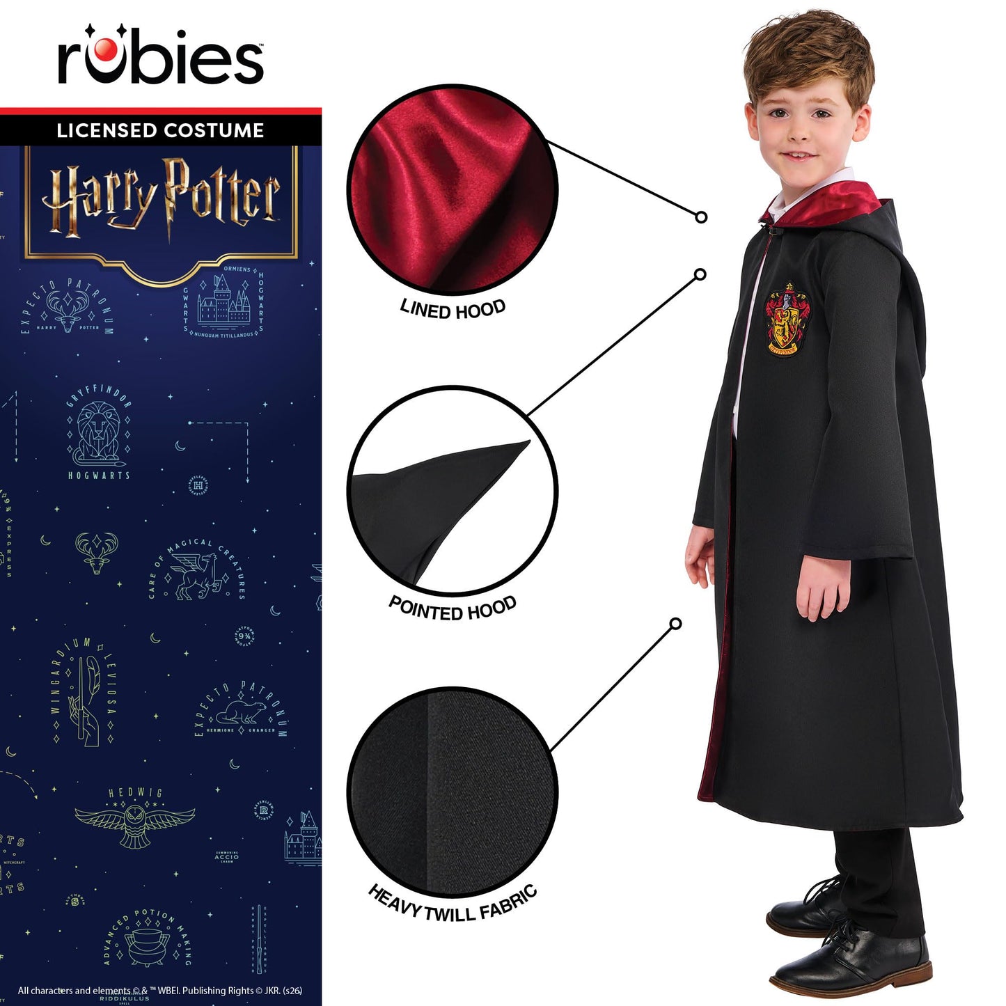 Rubies Official Warner Brothers Harry Potter Deluxe Gryffindor Robe, Childrens Costume, Kids Fancy Dress, Size 5-6 Years