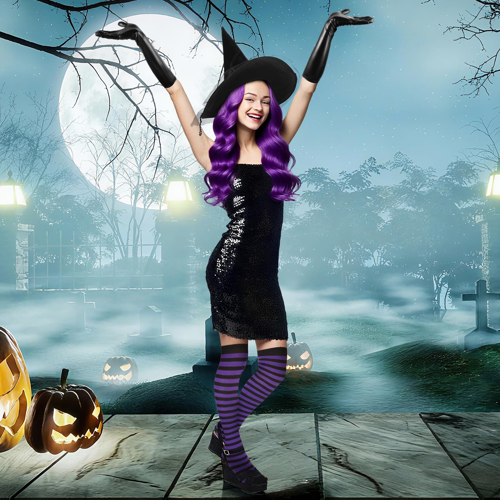 Witch Costume Accessories Set for Adult Women - 5-Piece Kit (image 5)