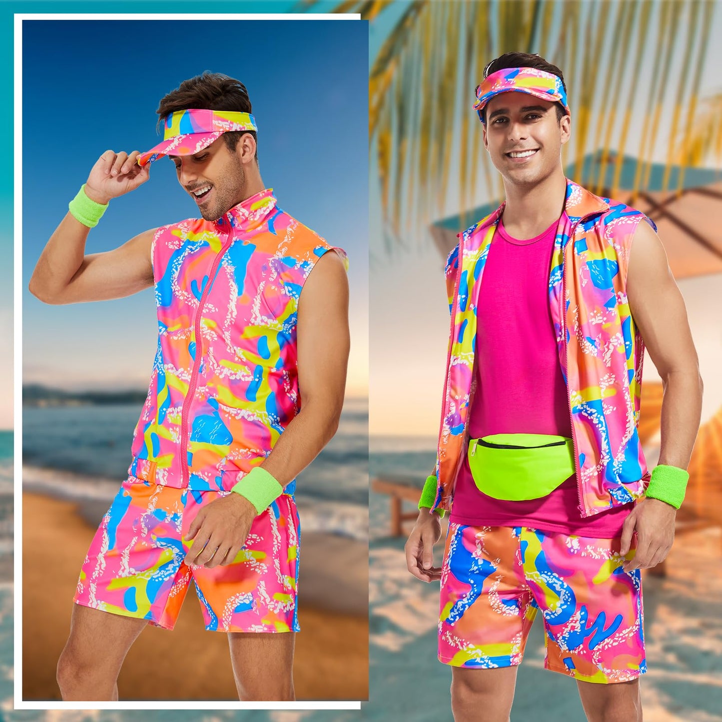 80s Workout Costume for Men - 80s 90s Workout Outfits Set