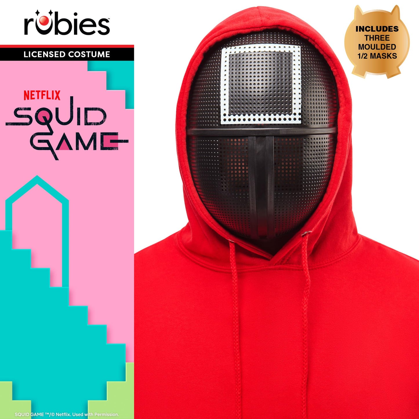 Rubies Official Squid Game 3x Guard Mask Set, Adult Fancy Dress