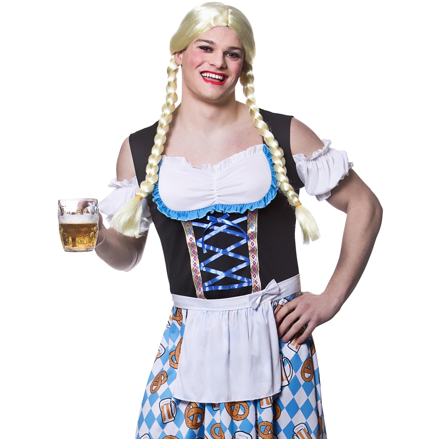 Wicked Costumes Adult Mens Funny Bavarian Beer Girl Fancy Dress Costume - Plus Size