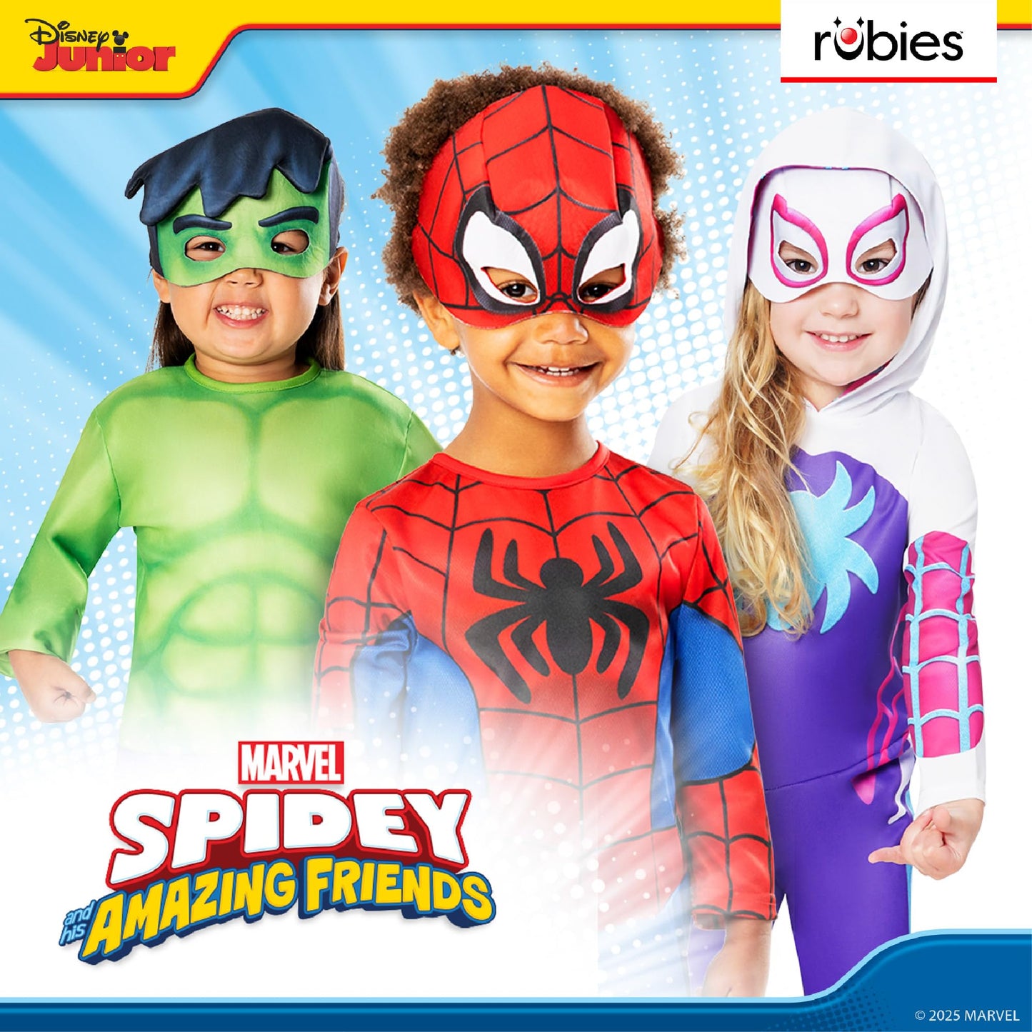 Ribie's Offical Spideman Marvel Costume, Kids Fancy Dress, Cartoon, Spidey Classic - Size 2-3