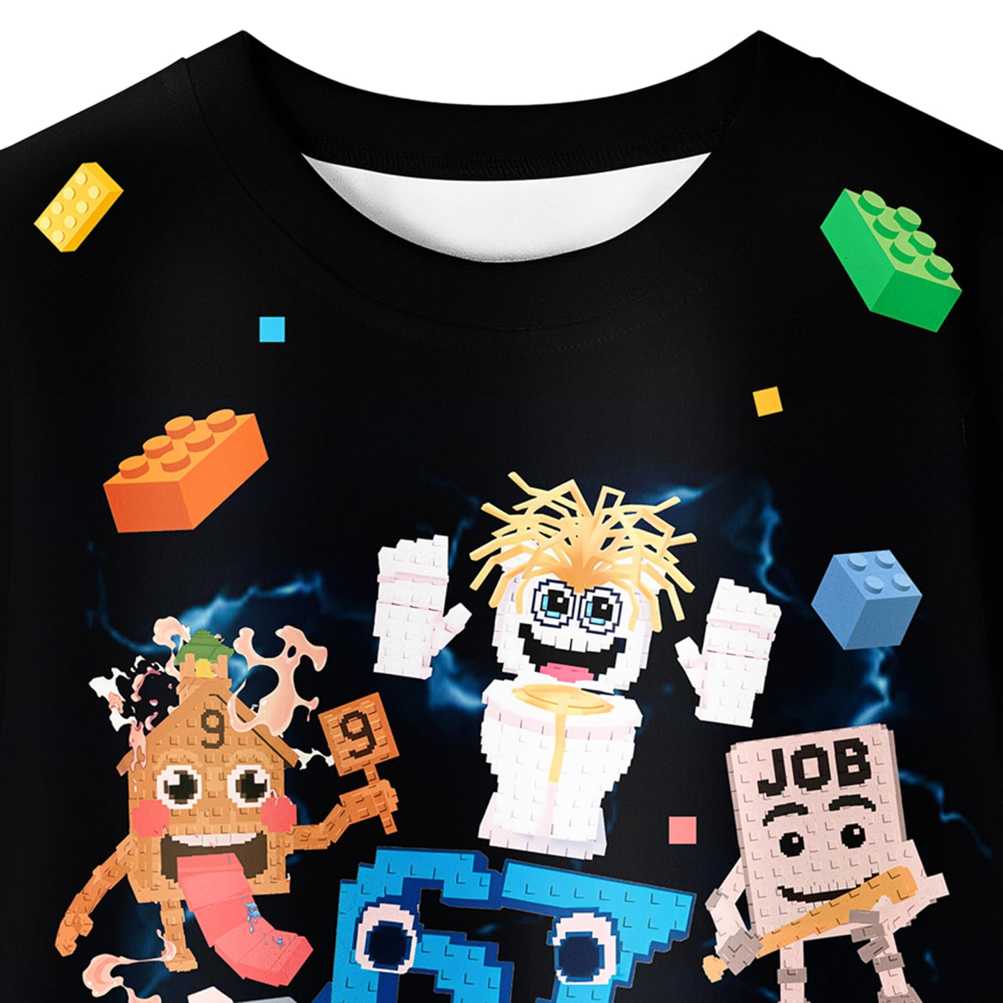 Boys Clothes Set Brain 67 Theme Six Seven Cartoon Long Sleeve Shirt