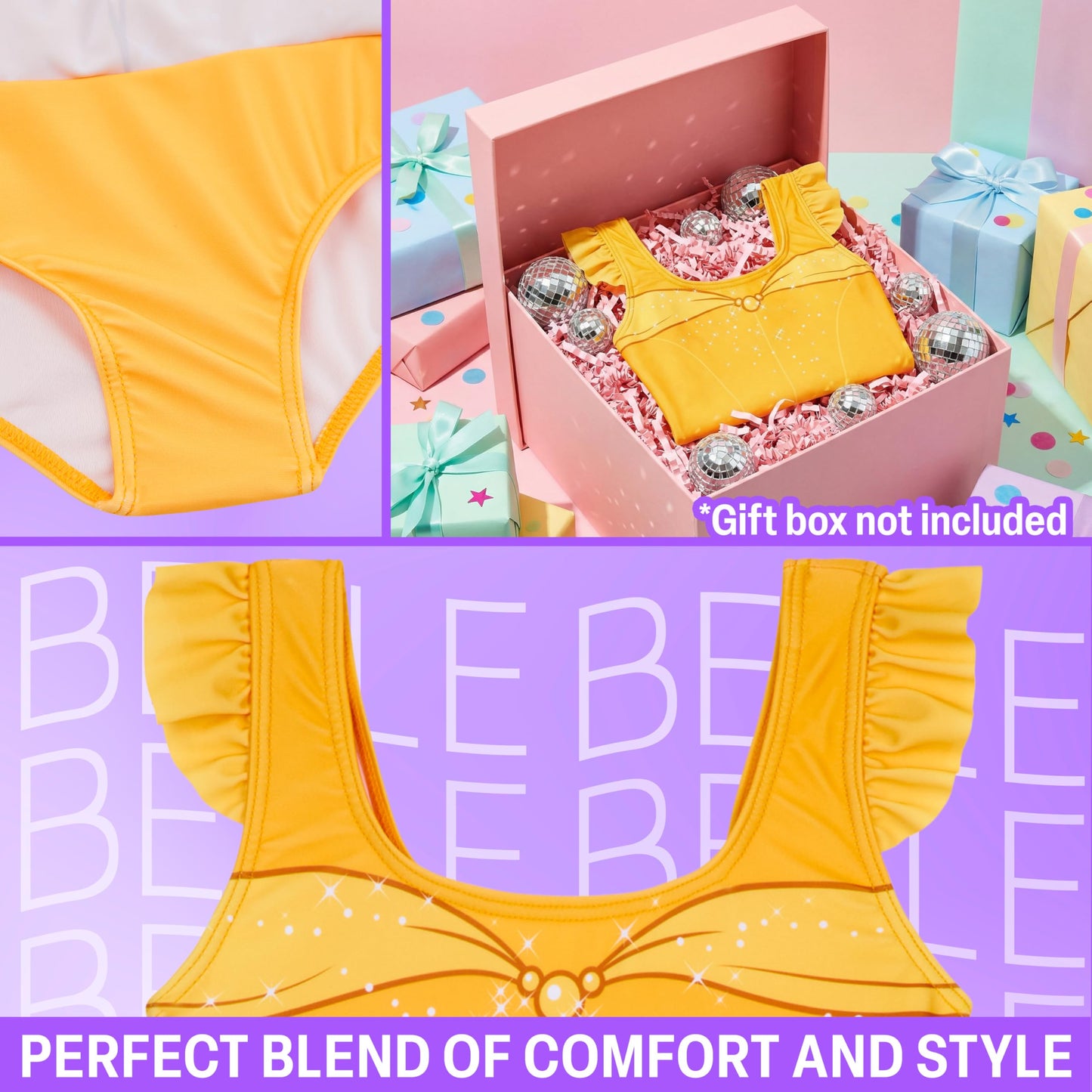 Disney Belle Girls Swimming Costume Yrs - One Piece Swimwear Dress (image 3)