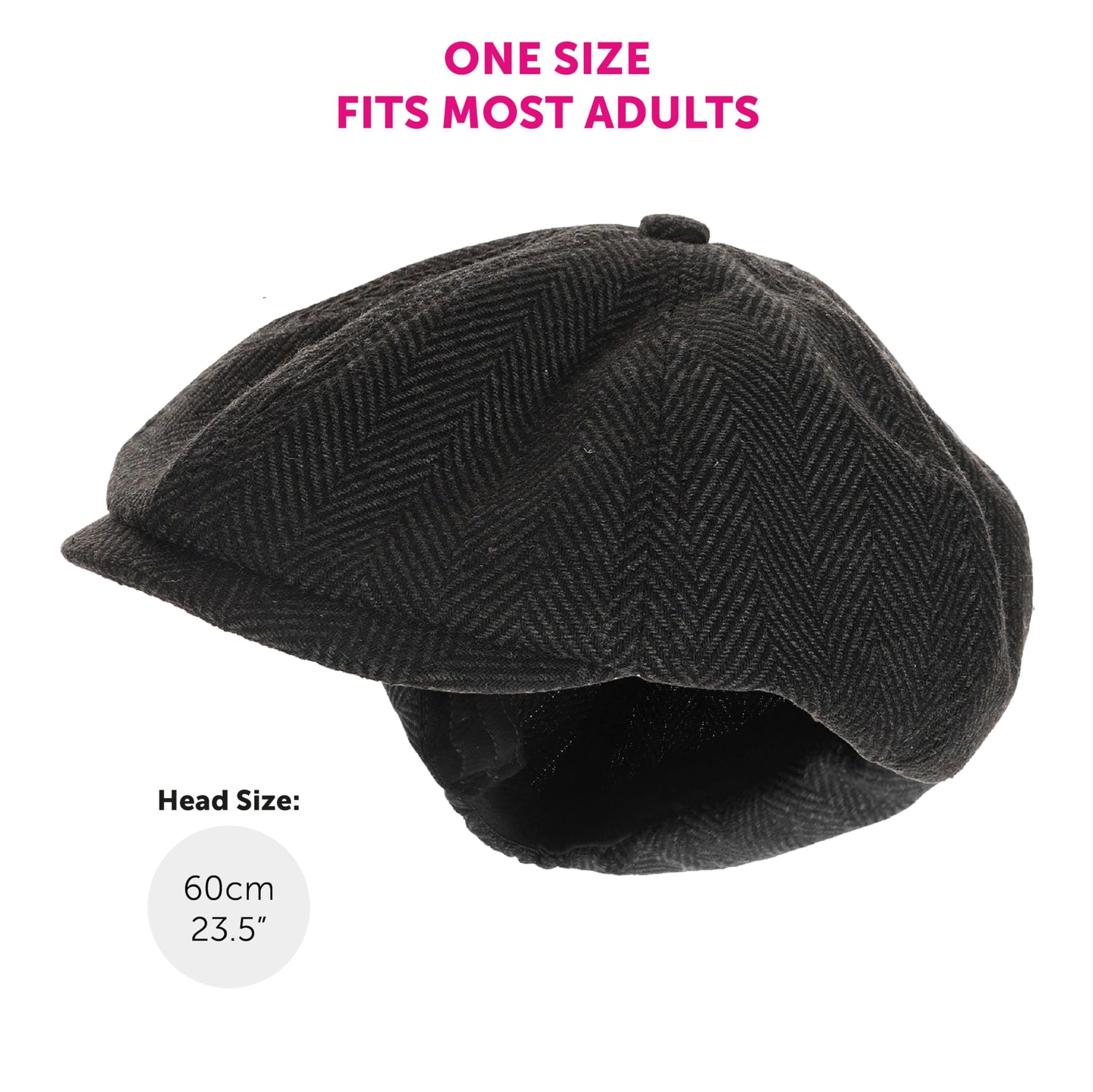 Adult Burglar Fancy Dress Costume - Small - Long-Sleeved Black & White Striped T-Shirt, Black Eye Mask, Flat Cap - Mens Ladies World Book Day Fancy Dress Costume