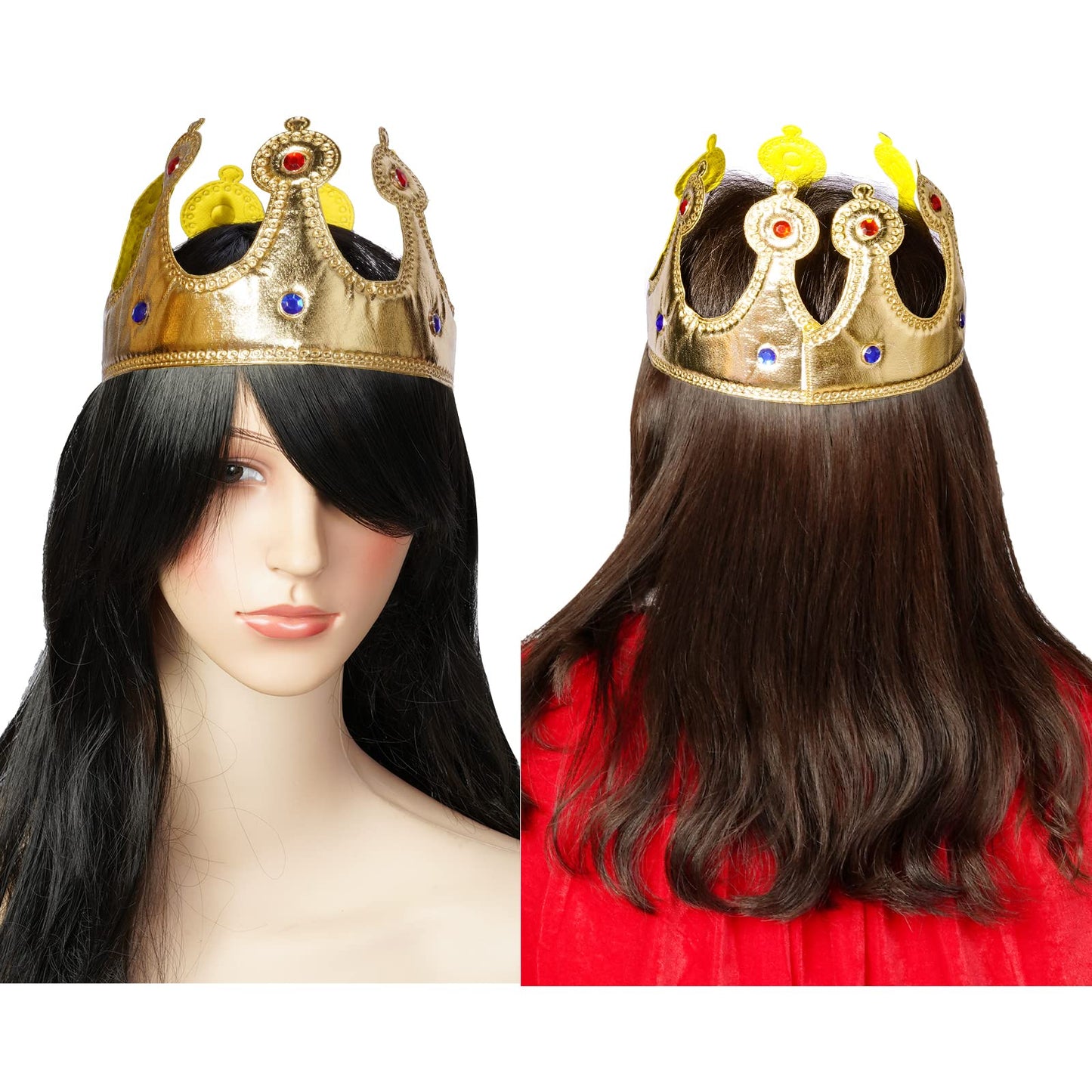 King's Robe Queen Coat Velvet Coat Costume + Crown King Queen