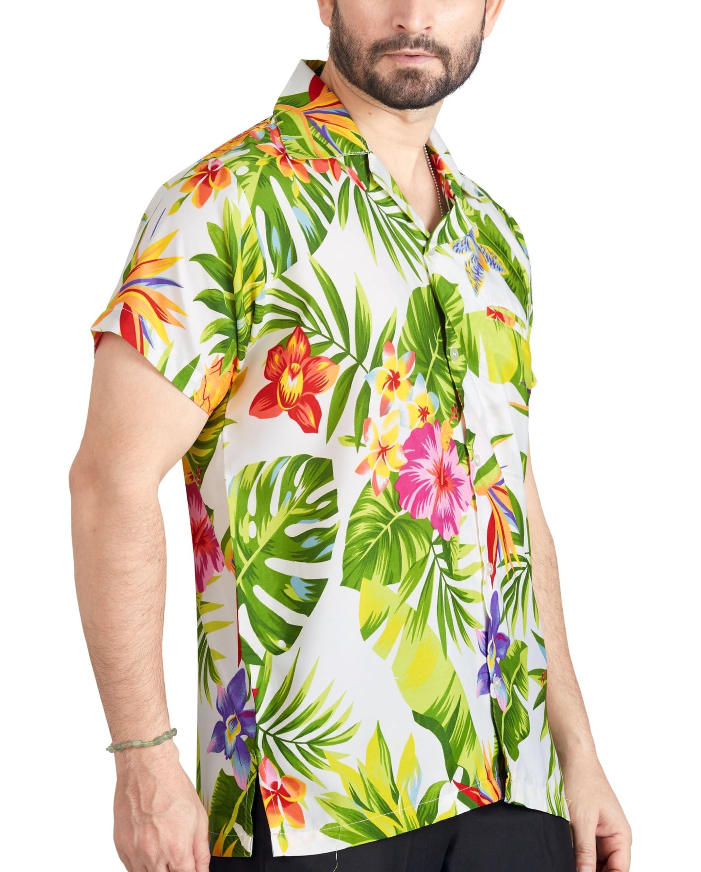 Men's Regular Fit Classic Short Sleeve Casual Floral Hawaiian Shirt
