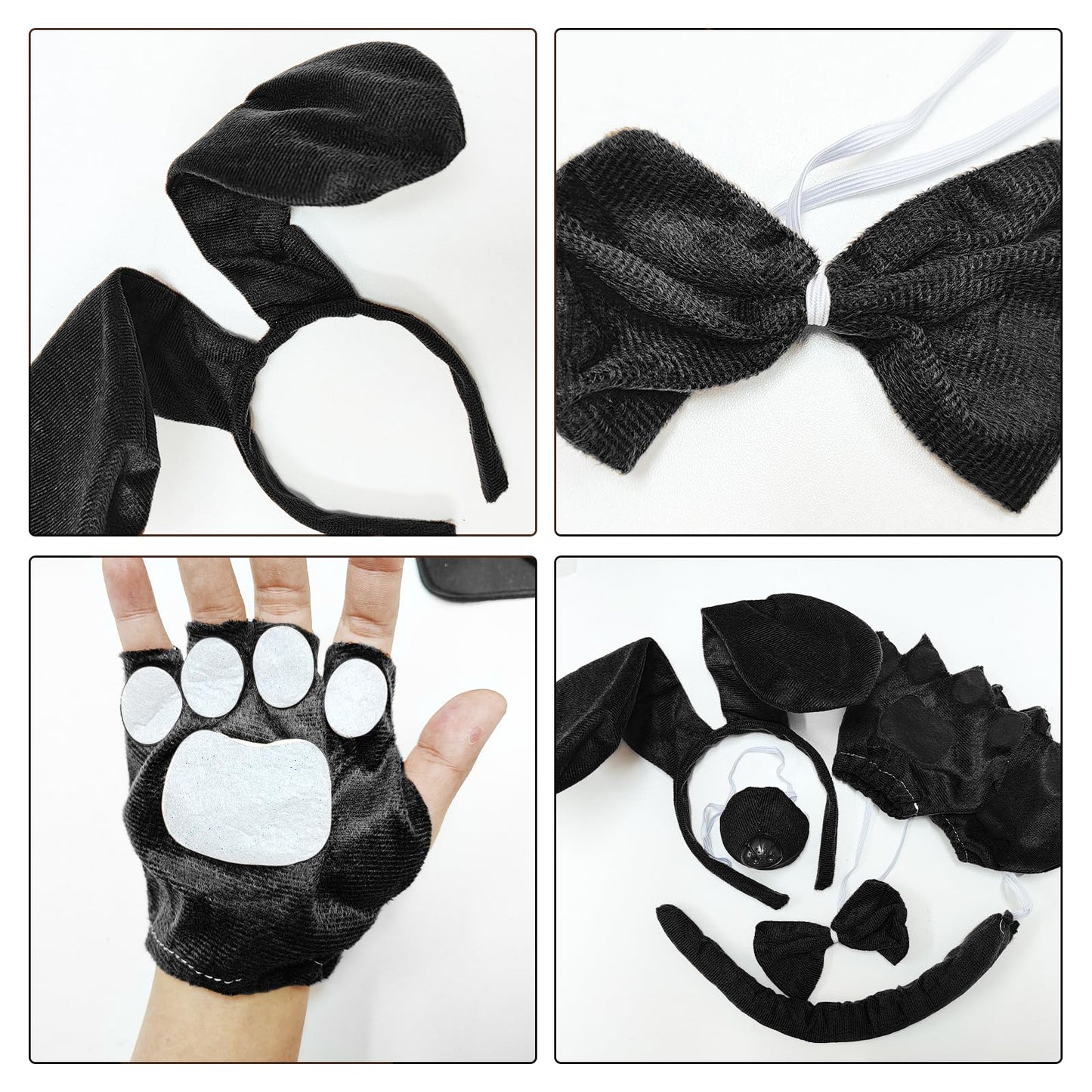 Black and White Puppy Dog Costume Set Costume for Dogs Includes
