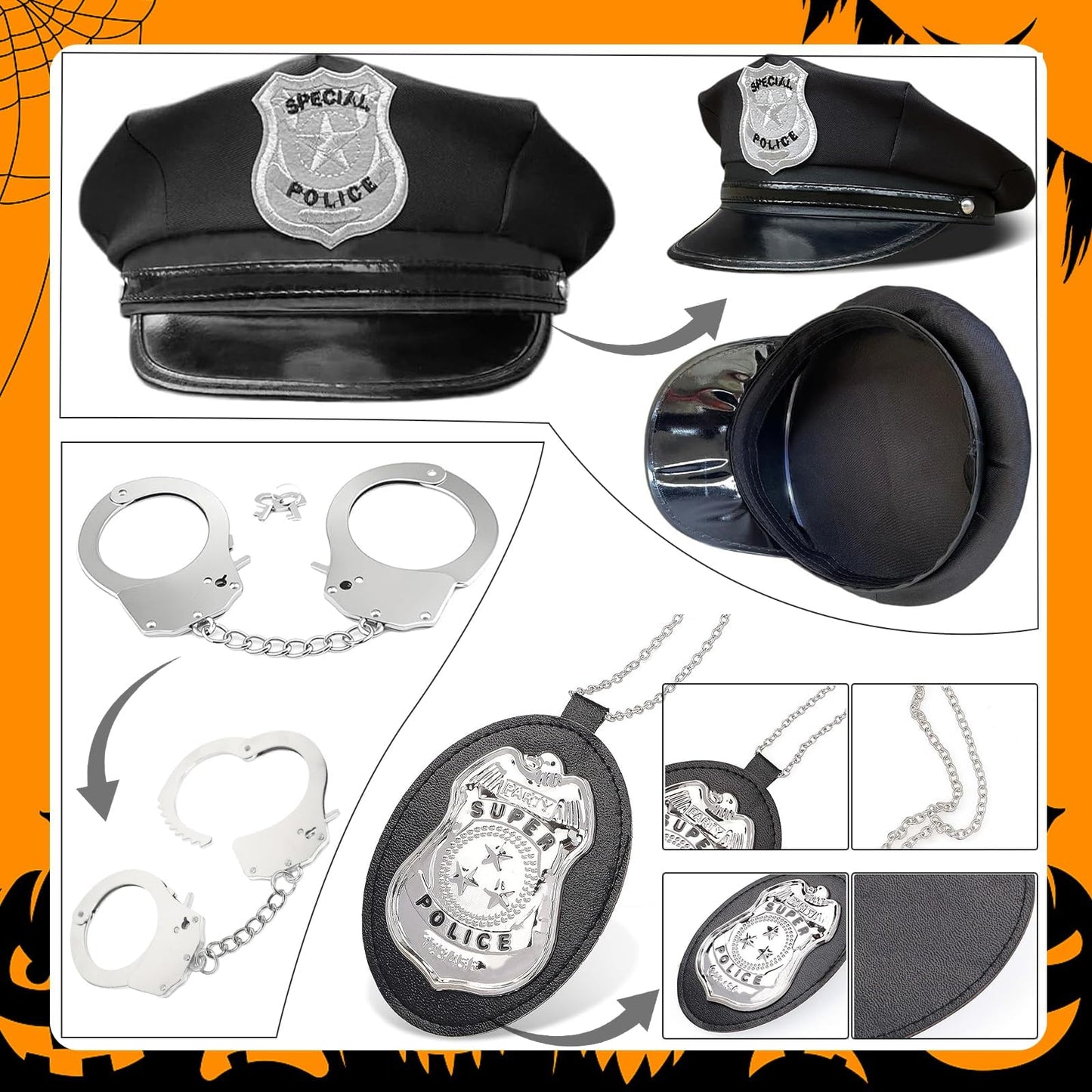Adult Police Officer Costume Set - Halloween Police Shirt