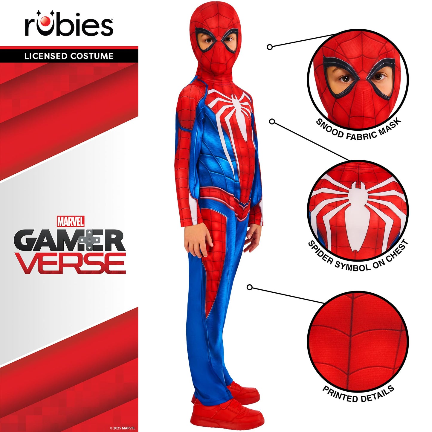 Rubies Official Disney Spiderman Gamerverse Child Costume, Kids Superhero Fancy Dress, Size Age 7-8 Years Halloween