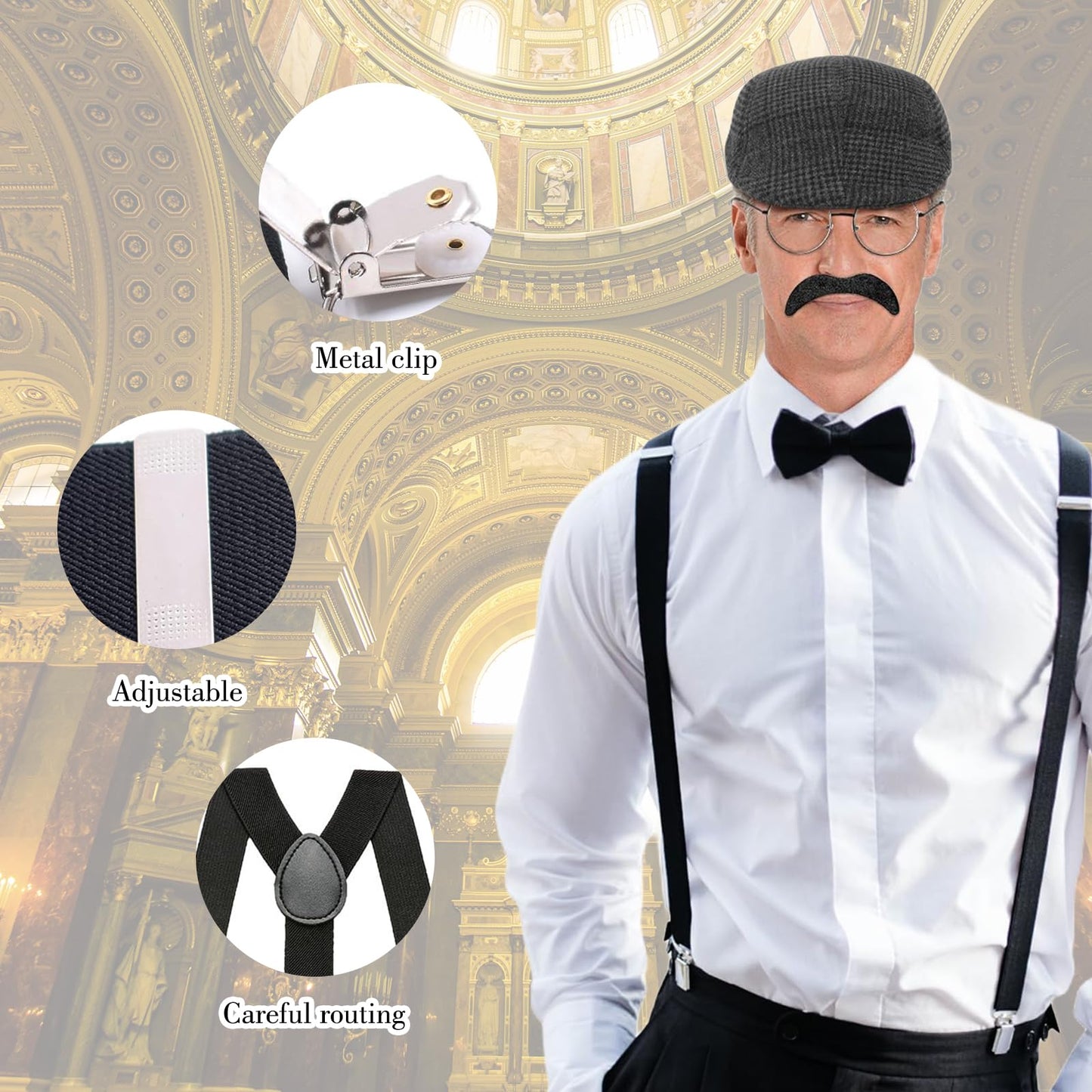 1920s Mens Costume 1920s Accessories for Men Gatsby Accessories Men