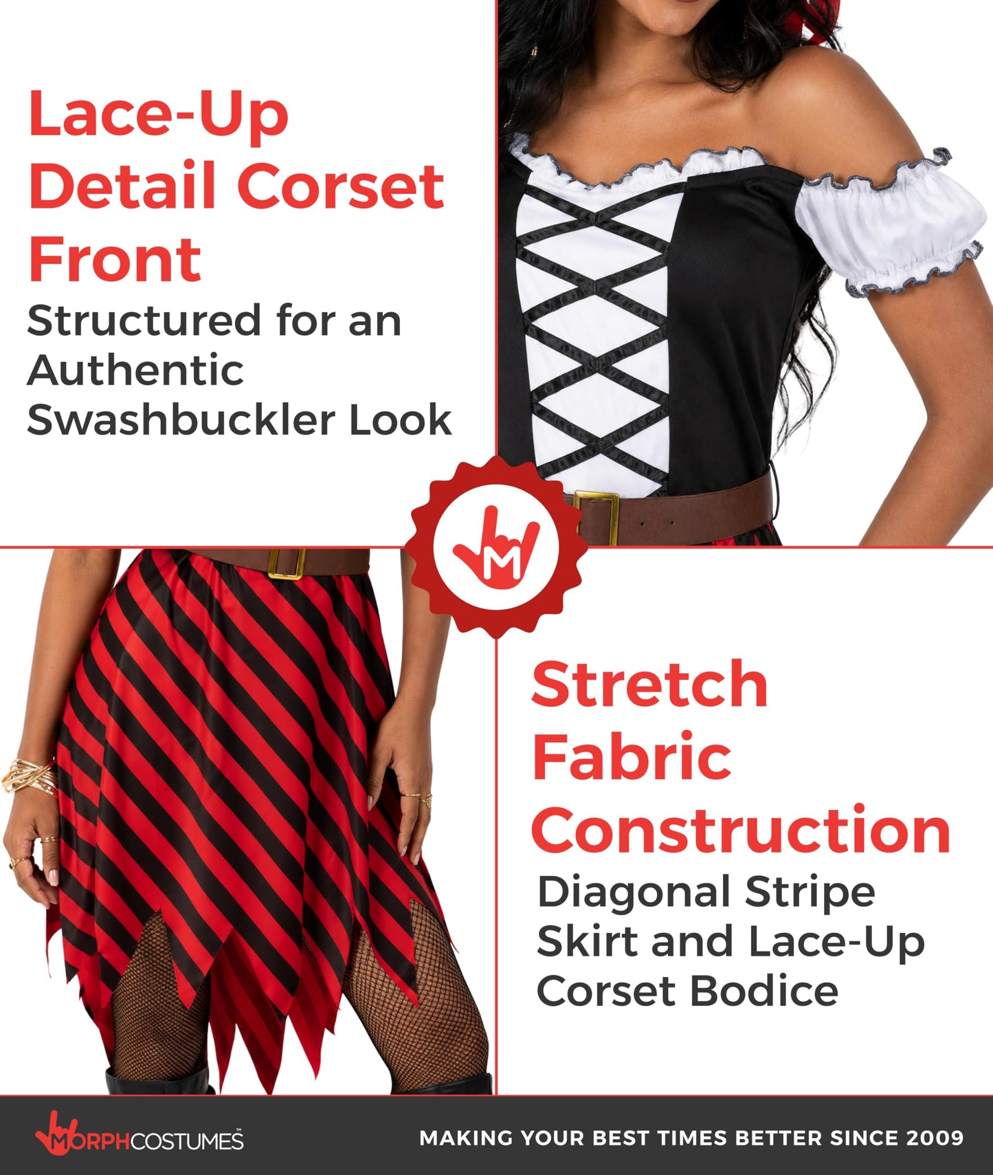 Pirate Costume for Women - Adult Pirate Fancy Dress Outfit - Ladies