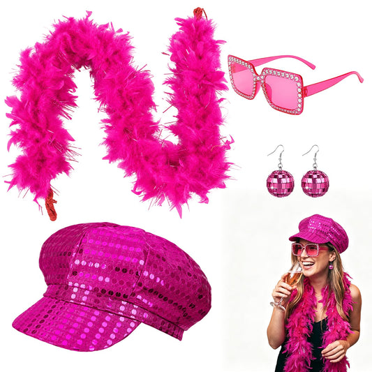 Outfits for Women - ABBA Accessories Party Costume Set with Magenta