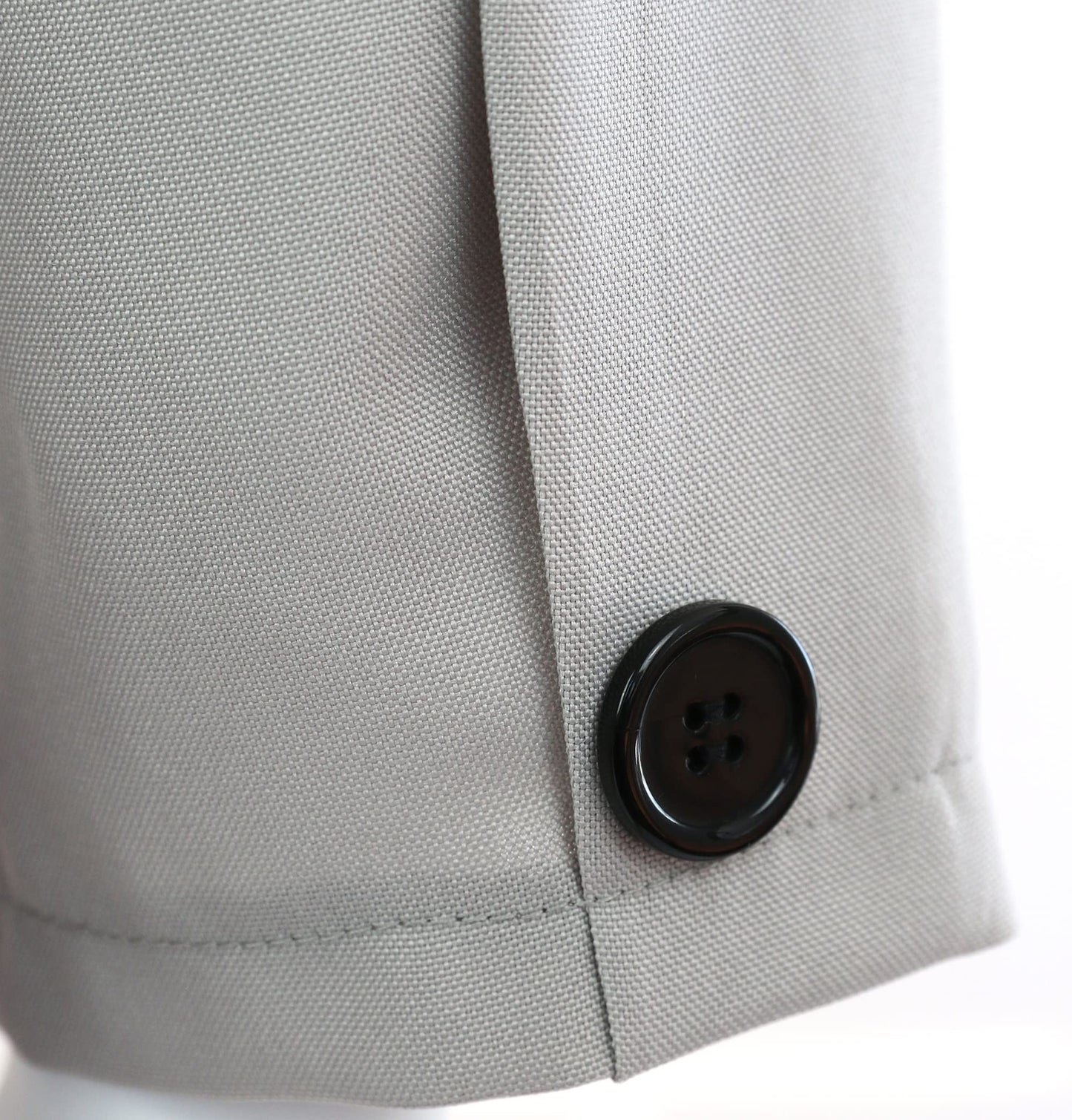 Mens Funny Journalist Costume - Grey Suit + White Tie + Curly Black (image 6)