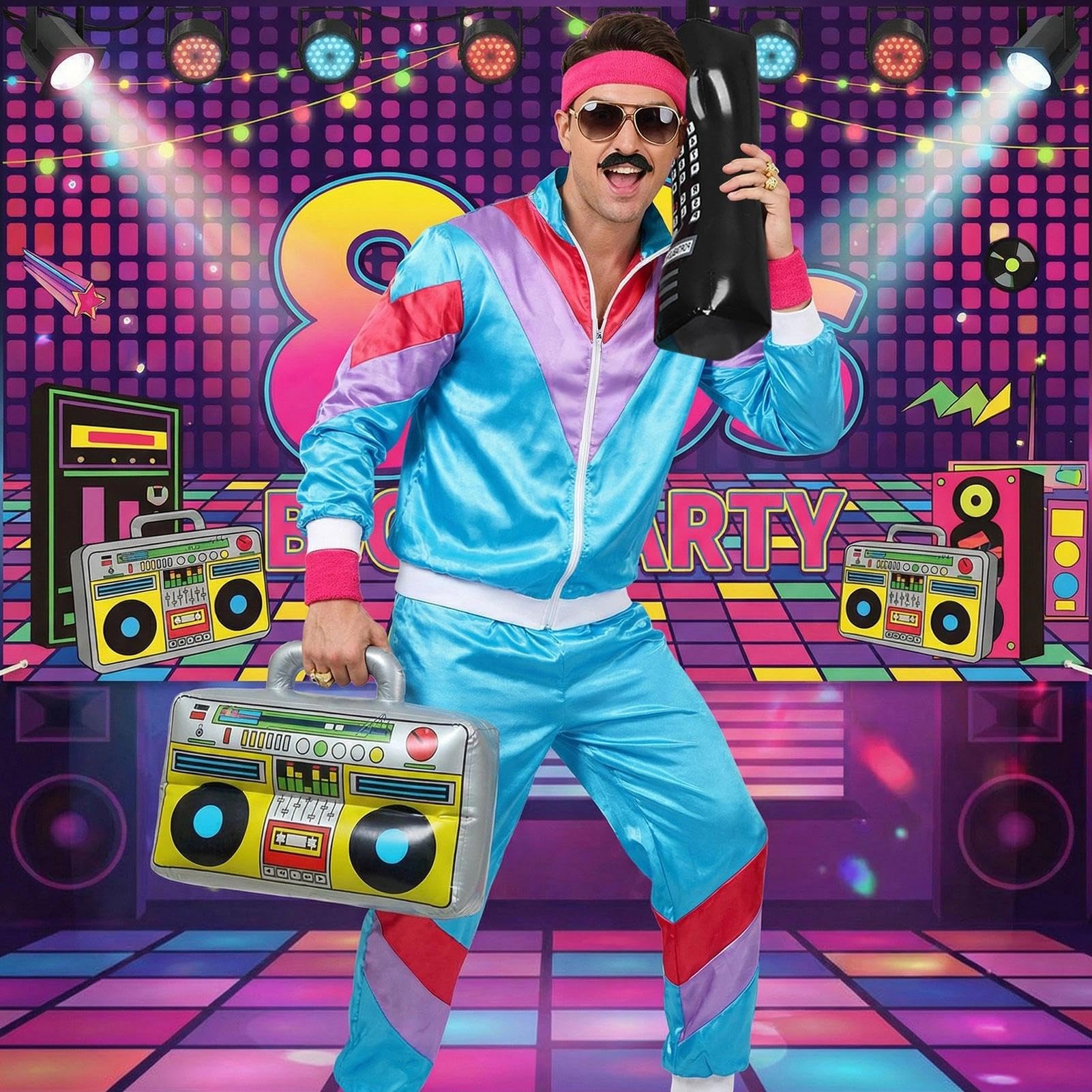 80s 90s Retro Shell Suit Tracksuit Set - Height of Fashion 4-Piece (image 2)