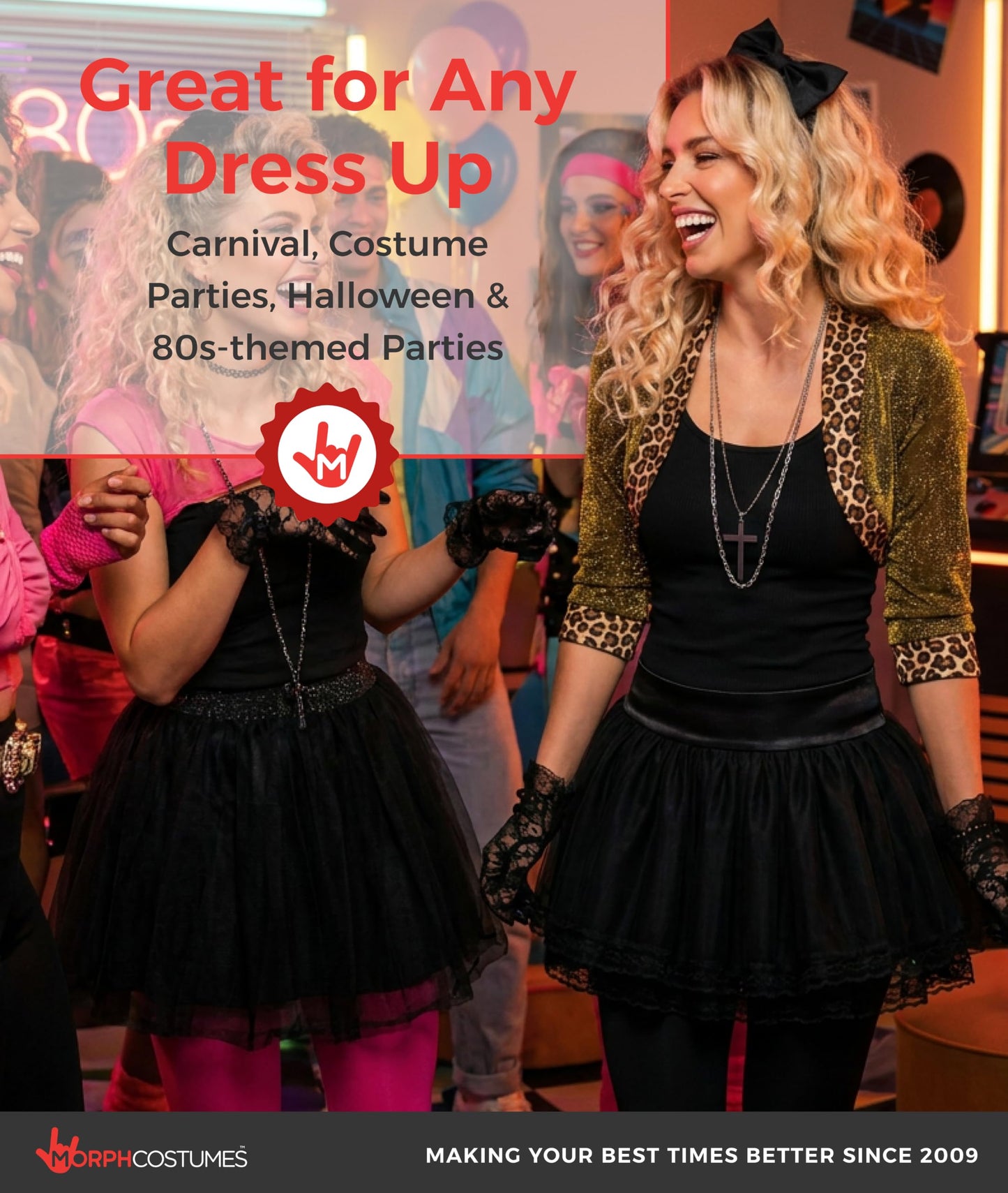 Fun Shack 80s Fancy Dress for Women, Rock Star Costumes, 80's Fancy Dress Women, 1980s Costume Women, 80s Costume Medium