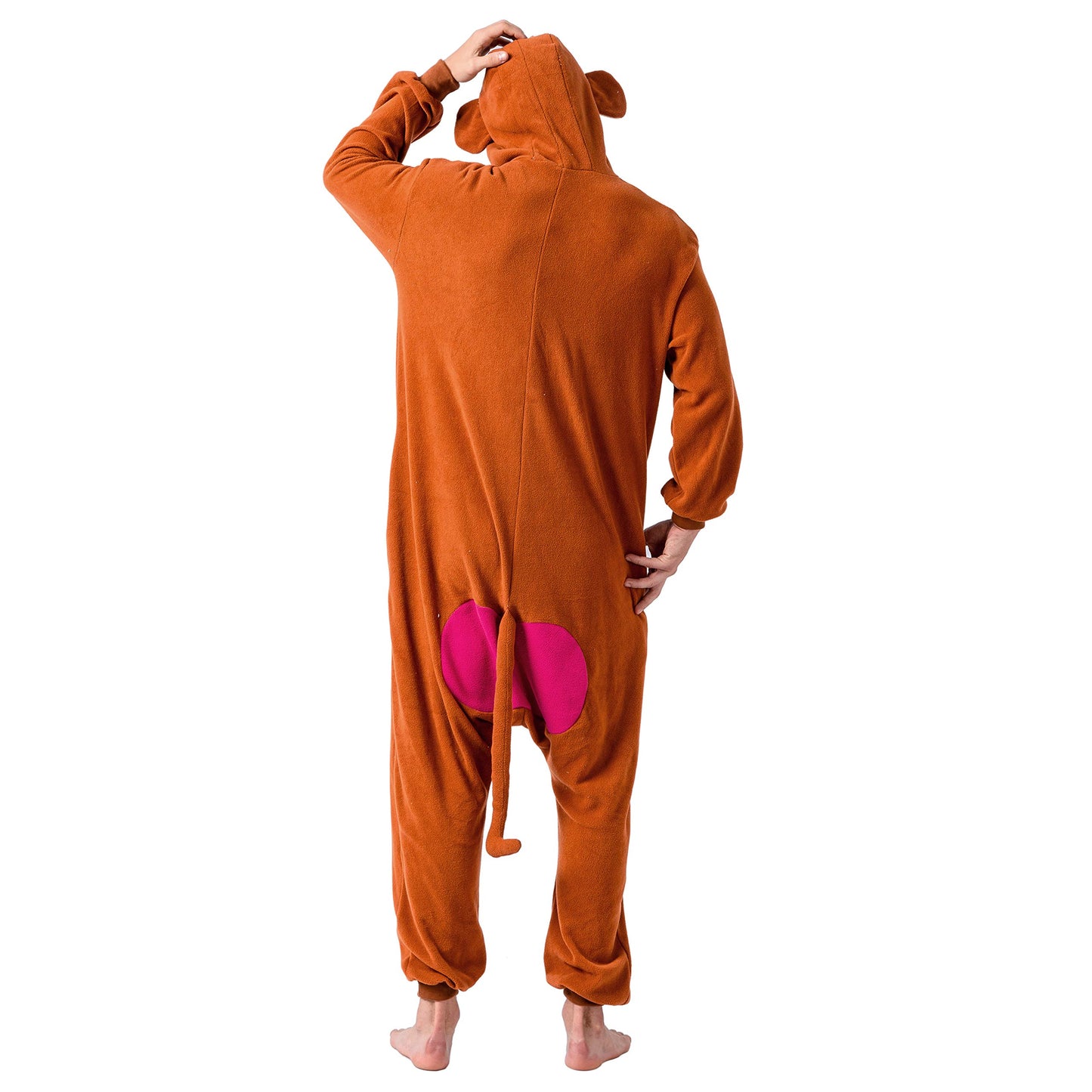 Unisex Adult Monkey Jumpsuit Plush Monkey Costume with Hat and Tail (image 4)