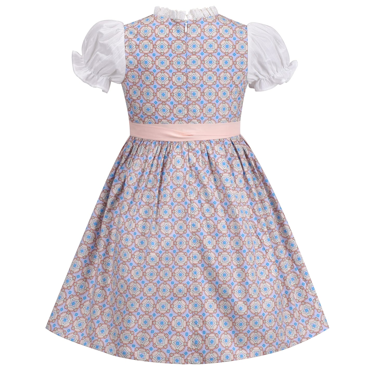 Sunny Fashion Girl Dress Pink German Dirndl Oktoberfest Beer Outfit with Apron Bavarian Festival Age 7 Years