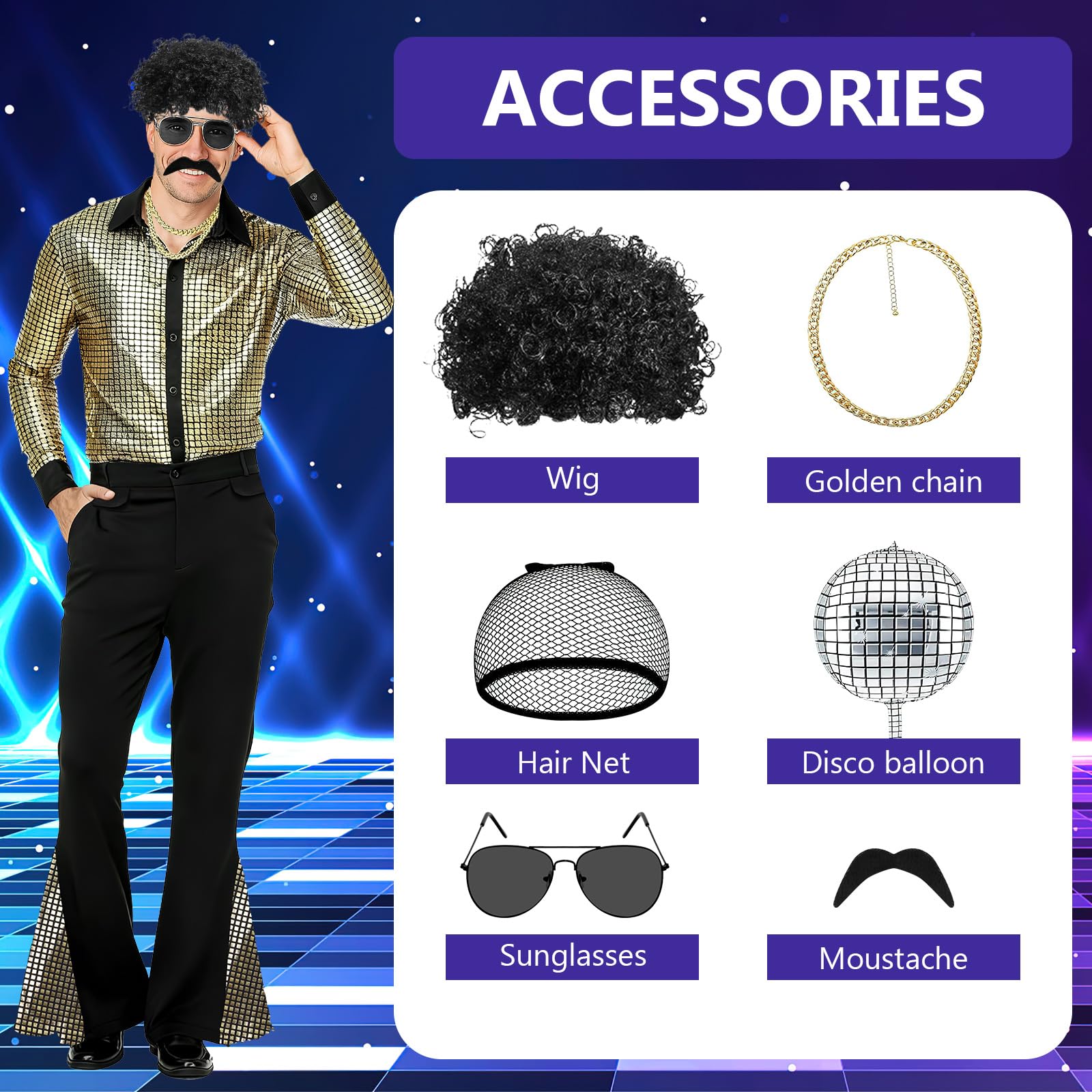 70s Fancy Dress Mens Pimp Costume - Disco Outfit for Men - Costume (image 5)