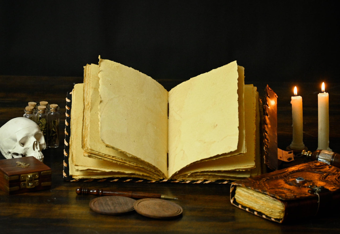 Hocus Pocus Book Of Spells, Spell Books With Real Spells, Prop Halloween Decorations Decor, Book Of Shadows Spell Book, Witchy Gifts For Women Spellbook Writing & Sketchbook (8x6 Hocus Pocus 2, Brown)