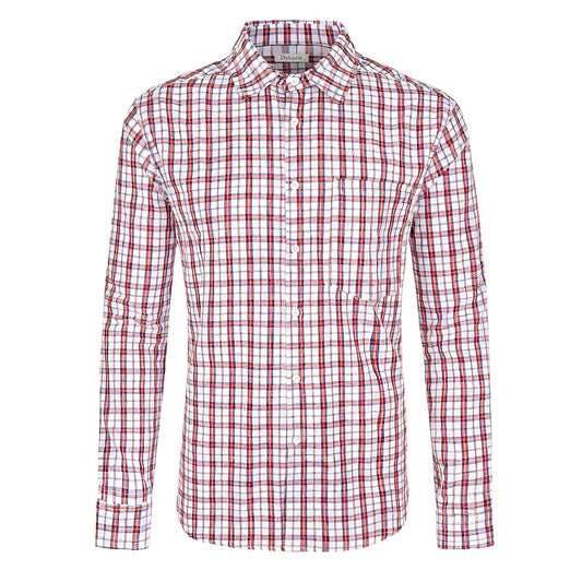 Oktoberfest Plaid Shirt - Men, White Red
