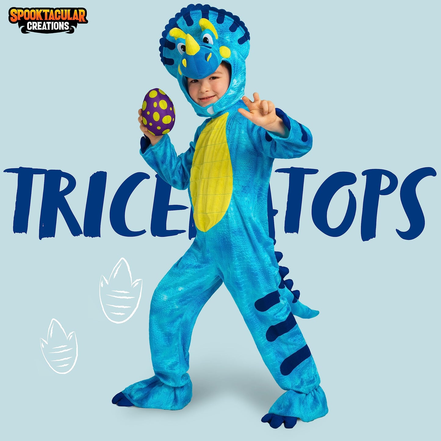 Spooktacular Creations Green Triceratops Dinosaur Costume For Kids Dress Up Party,Halloween Trick-or-Treating and Dinosaur Themed Party (Toddler (3-4 yrs))