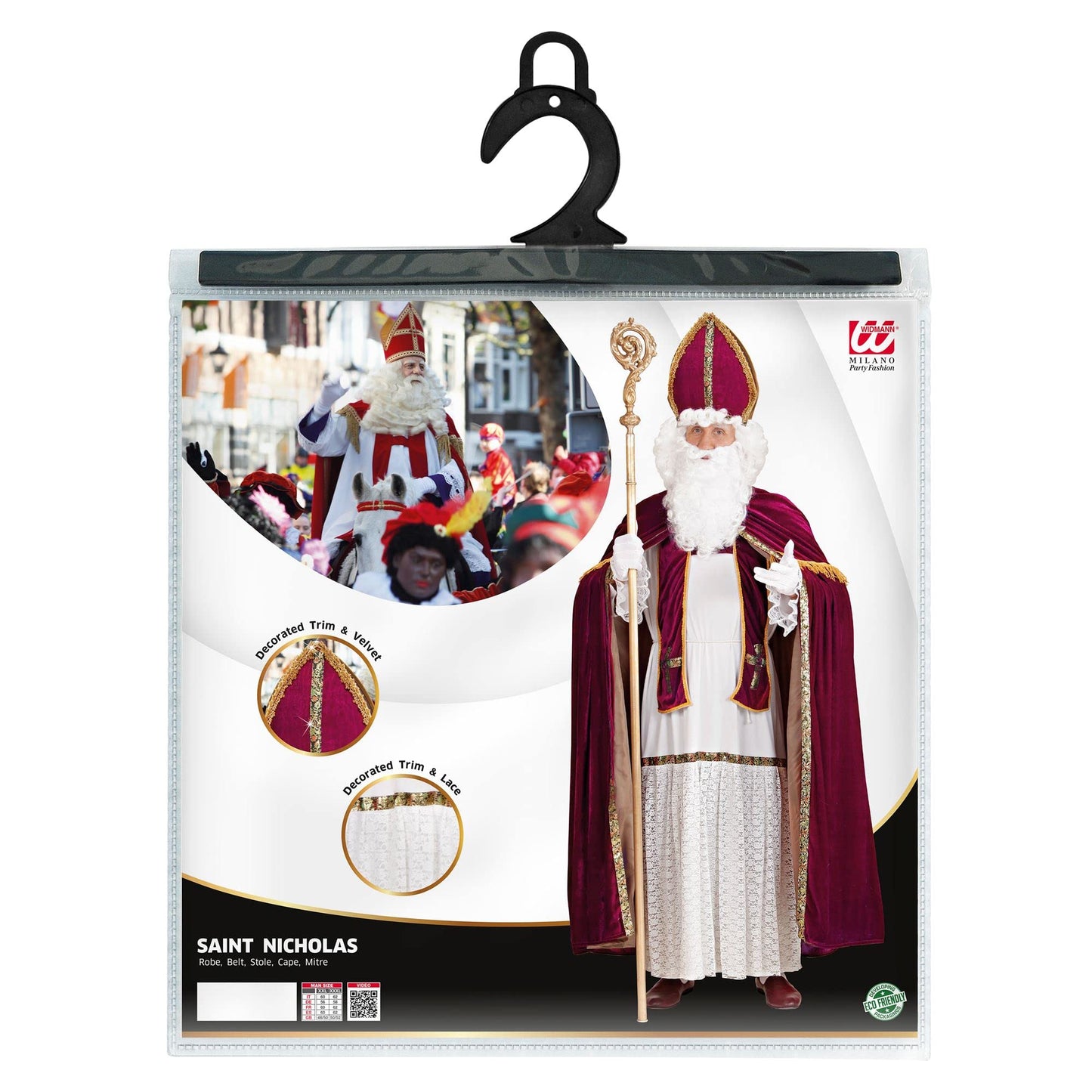 W WIDMANN MILANO Party Fashion - Archbishop Costume for Men, Show, Priests, Religious, Saint Nicholas, Knecht Ruprecht, Carnival, Theme Parties, Size XXL/XXXL