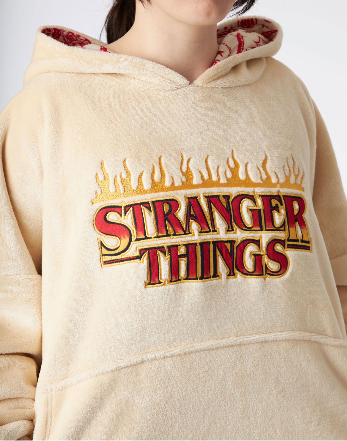 Adults Wearable Blanket Hoodie - Men & Womens Oversized Cream (image 5)