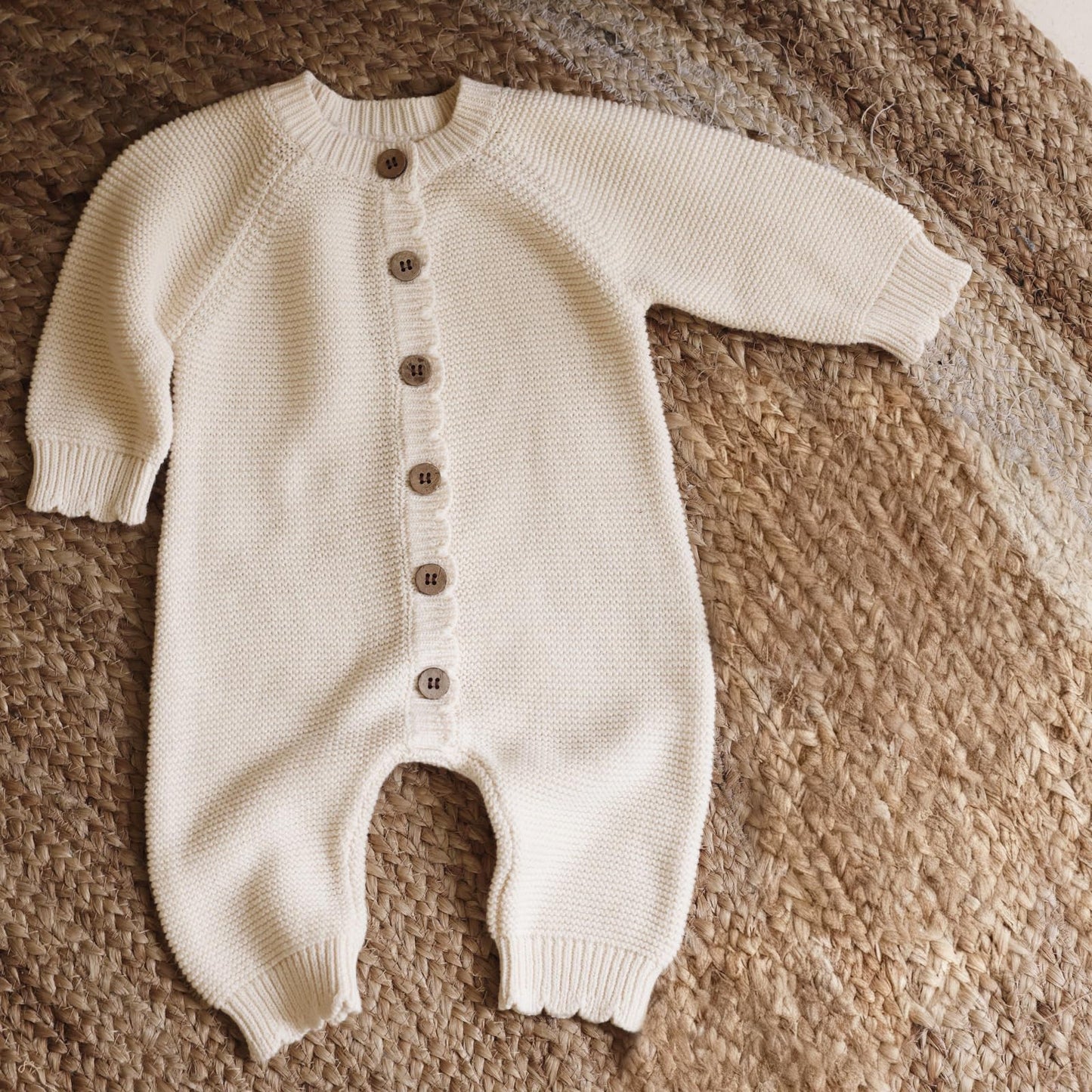 Avibae Knitted Baby Romper Cotton Long Sleeve Outfit for Newborn Infant Boys Girls Babygrow