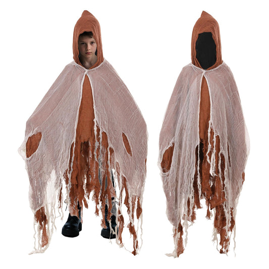 Grim reaper kids costume with double-layered hooded cloak