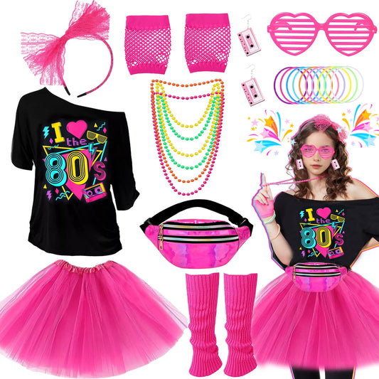80s fancy dress accessories for women including t-shirt tutu