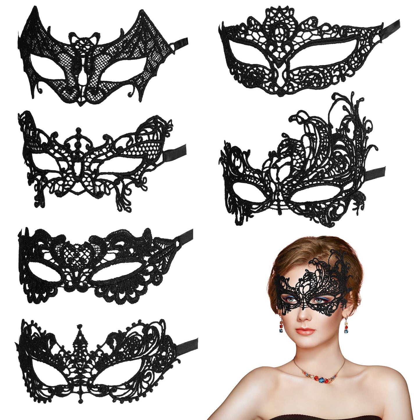 Masquerade Mask for Women - Lace Venetian Party Sexy Eye Mask